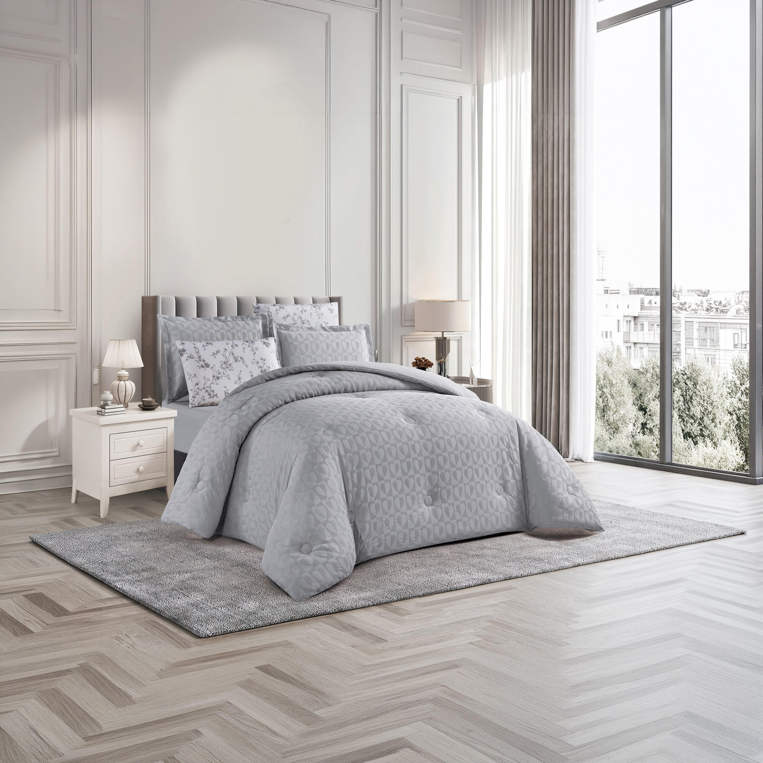 Unique Home All Season Textured Waffle 6 pcs Super King Comforter Set -260x240 cms-household-bedding-comfortersandbedspreads-comforters-image-2