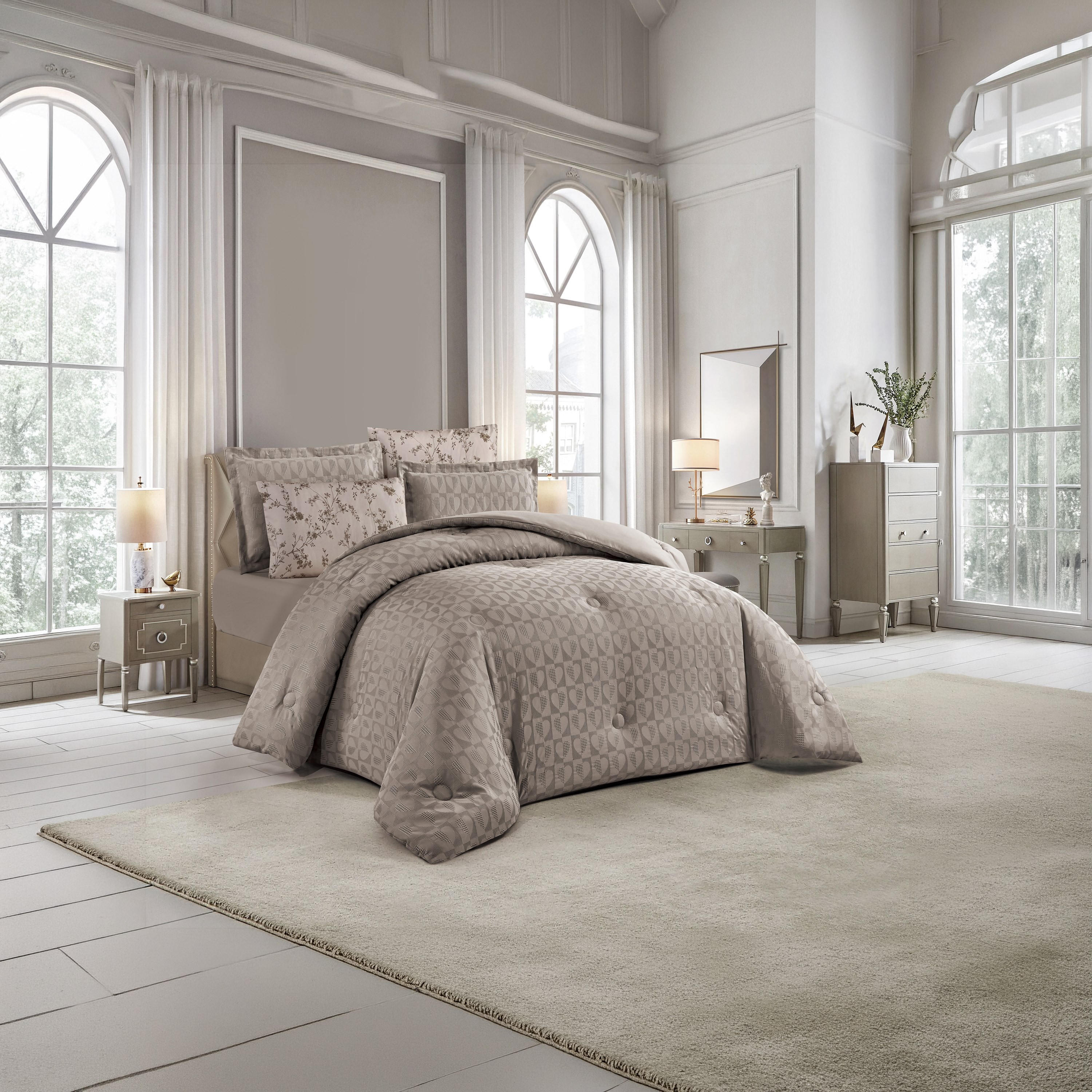 Unique Home All Season Textured Waffle 6 pcs Super King Comforter Set -260x240 cms-household-bedding-comfortersandbedspreads-comforters-image-2