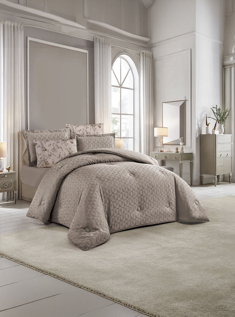 Unique Home All Season Textured Waffle 6 pcs Super King Comforter Set -260x240 cms-household-bedding-comfortersandbedspreads-comforters-image-2