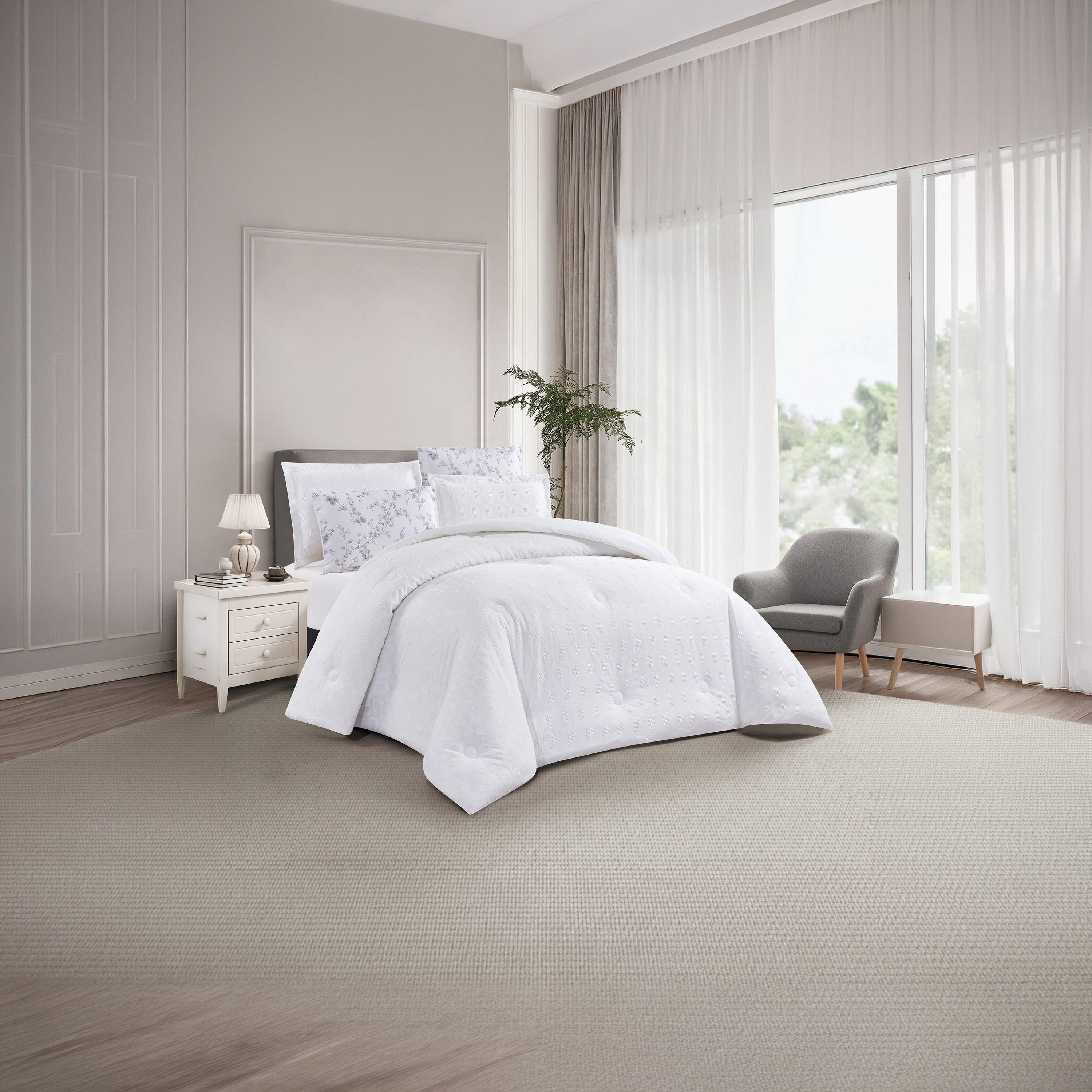 Unique Home All Season Textured Waffle 4 pcs Twin Comforter Set - 170x230 cms-household-bedding-comfortersandbedspreads-comforters-image-1