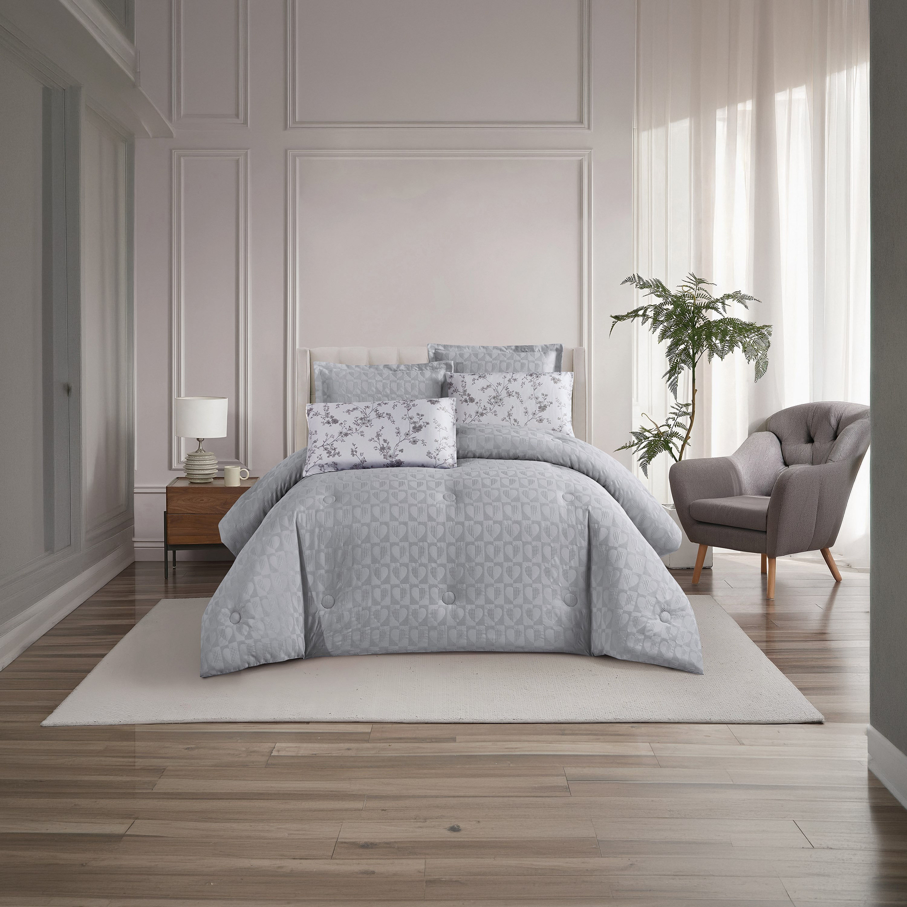 Unique Home All Season Textured Waffle 4 pcs Twin Comforter Set - 170x230 cms-household-bedding-comfortersandbedspreads-comforters-image-1