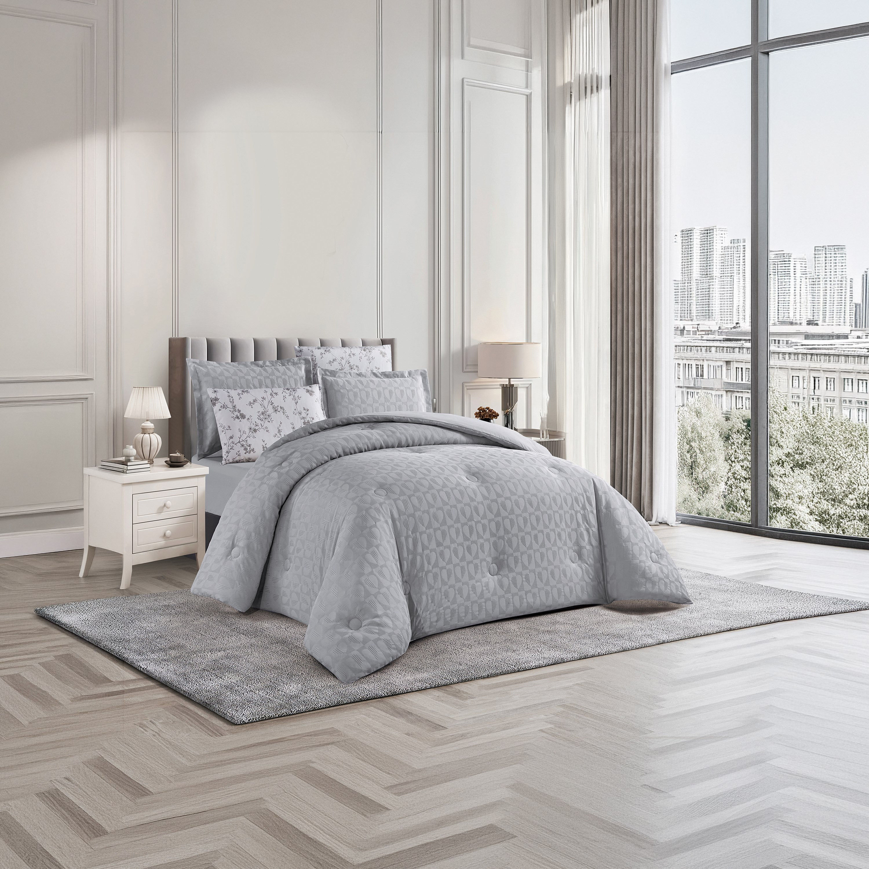 Unique Home All Season Textured Waffle 4 pcs Twin Comforter Set - 170x230 cms-household-bedding-comfortersandbedspreads-comforters-image-2