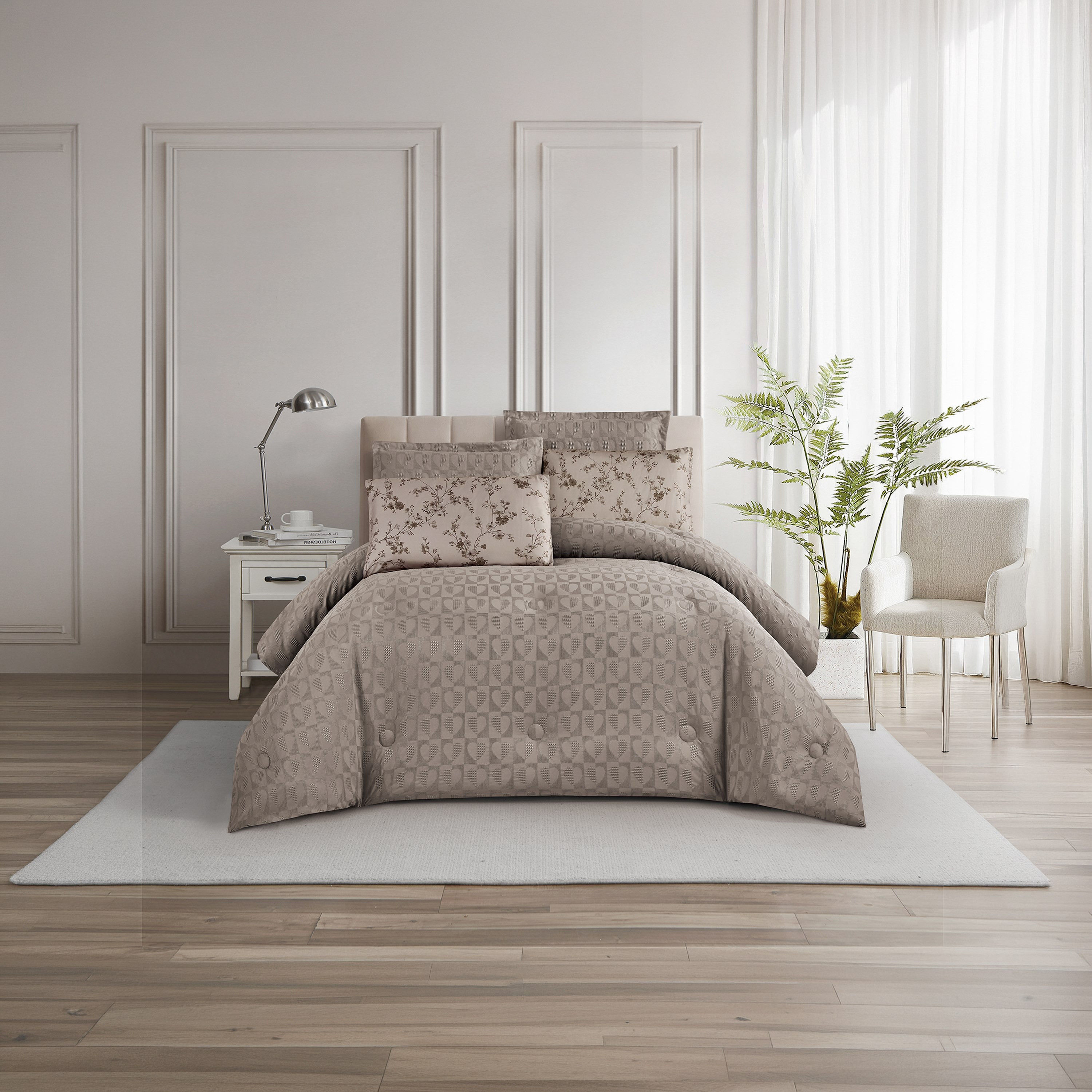 Unique Home All Season Textured Waffle 4 pcs Twin Comforter Set - 170x230 cms-household-bedding-comfortersandbedspreads-comforters-image-1