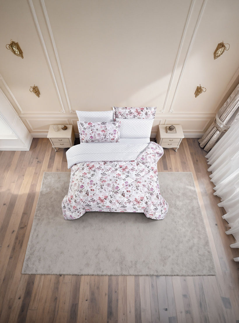 Unique Home All Season Printed Reversible Comforter Set 6pcs Super King Size - 240x260 cms-household-bedding-comfortersandbedspreads-comforters-image-5