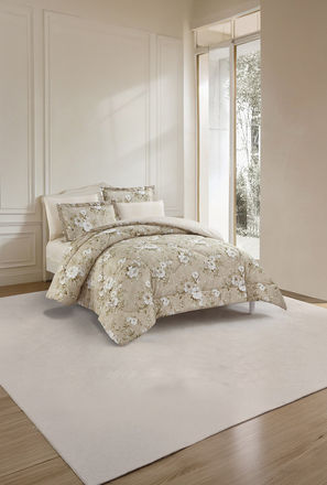 Unique Home All Season Printed Reversible Comforter Set 6pcs Super King Size - 240x260 cms-household-image-1