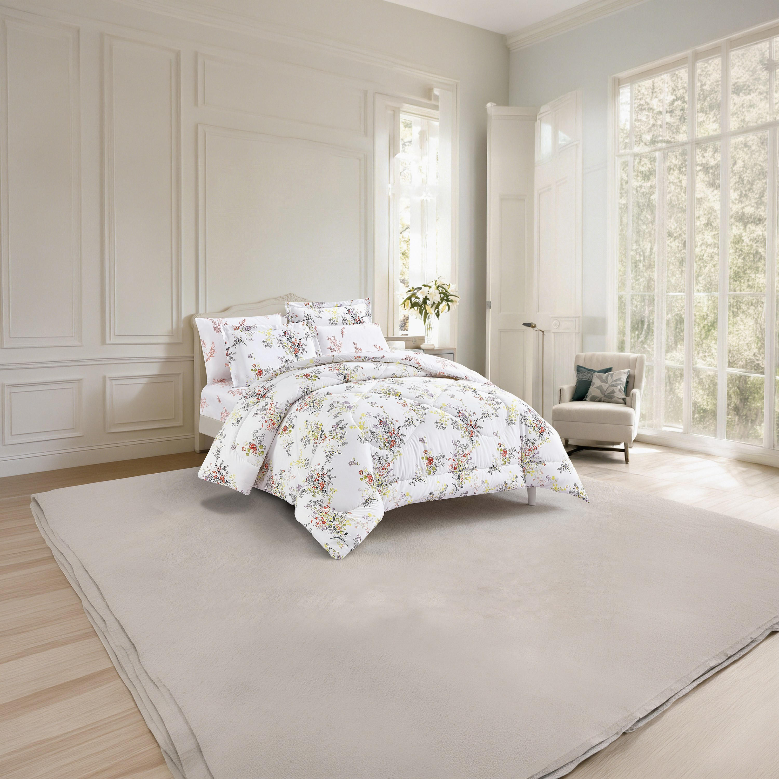 Unique Home All Season Printed Reversible Comforter Set 4 pcs Twin Size - 170x240 cms-household-bedding-comfortersandbedspreads-comforters-image-1