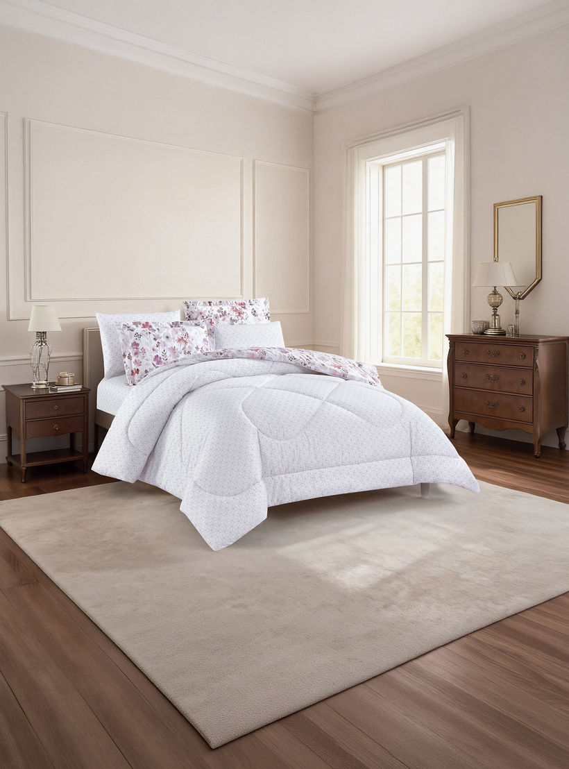 Unique Home All Season Printed Reversible Comforter Set 4 pcs Twin Size - 170x240 cms-household-bedding-comfortersandbedspreads-comforters-image-2