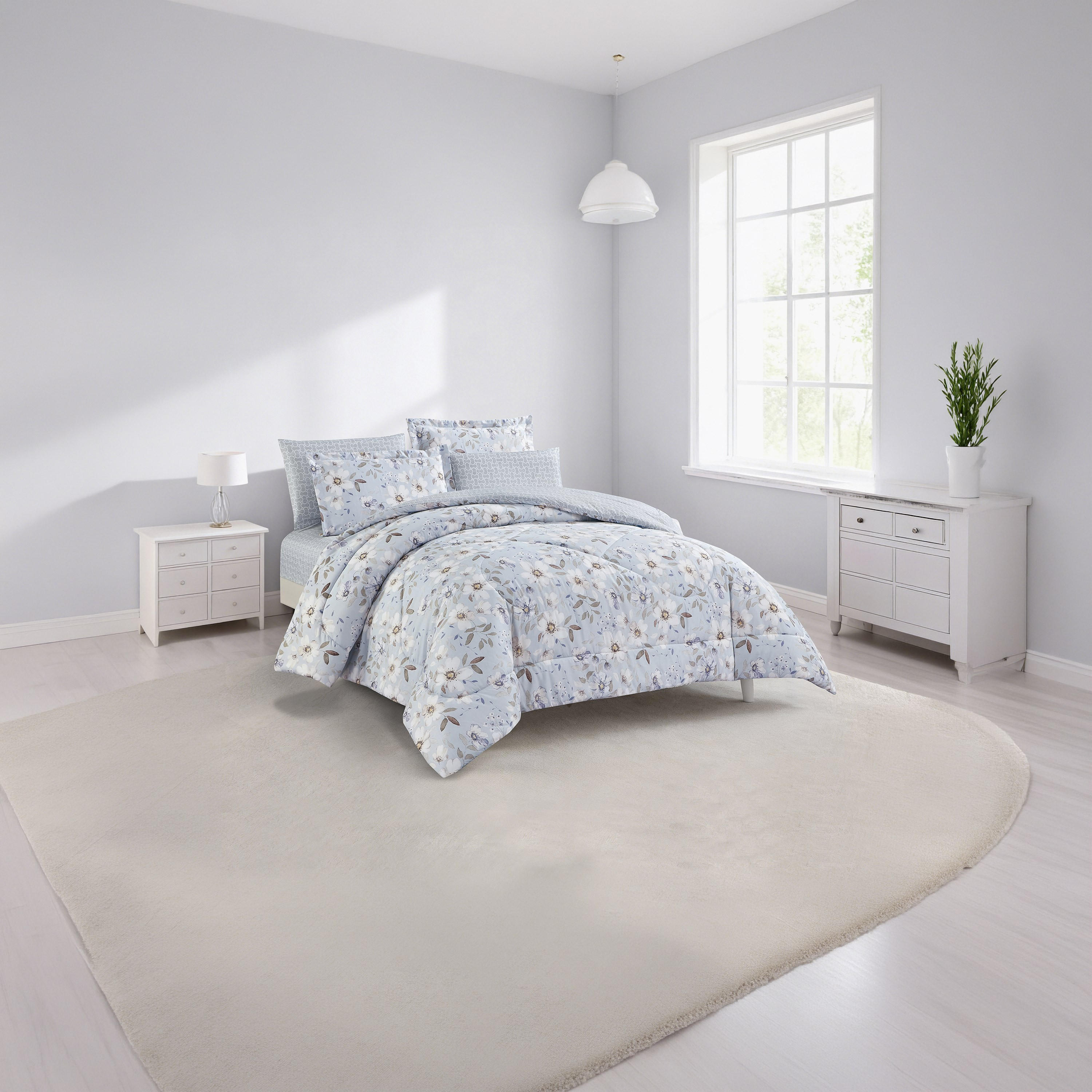 Unique Home All Season Printed Reversible Comforter Set 4 pcs Twin Size - 170x240 cms-household-bedding-comfortersandbedspreads-comforters-image-1