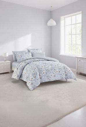 Unique Home All Season Printed Reversible Comforter Set 4 pcs Twin Size - 170x240 cms-household-image-1