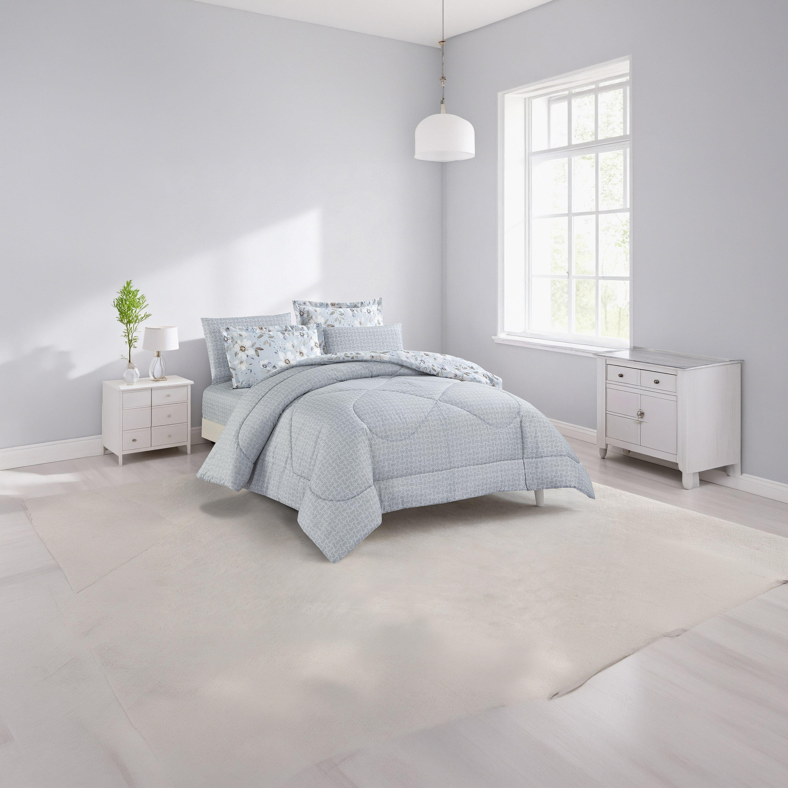 Unique Home All Season Printed Reversible Comforter Set 4 pcs Twin Size - 170x240 cms-household-bedding-comfortersandbedspreads-comforters-image-2