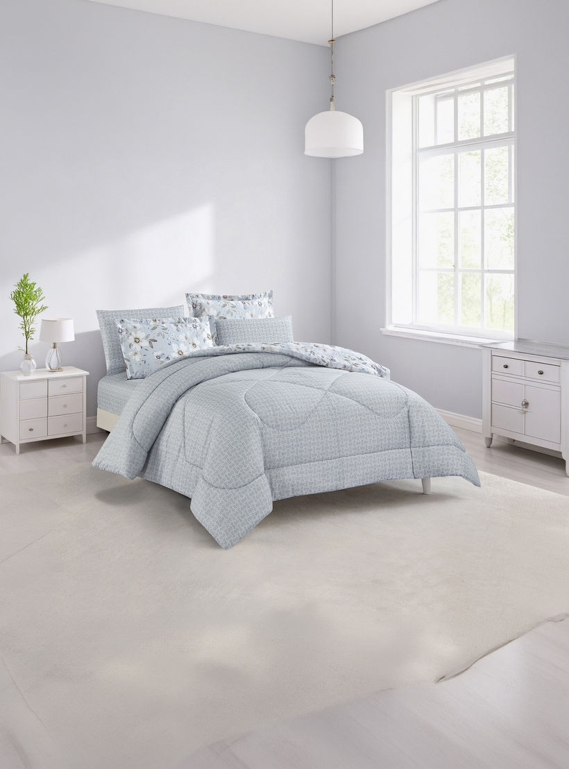 Unique Home All Season Printed Reversible Comforter Set 4 pcs Twin Size - 170x240 cms-household-bedding-comfortersandbedspreads-comforters-image-2
