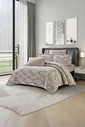 Lifestyle Chenille Super King Floral Printed All Season 6 Piece Comforter Set - 260x240cms-household-image-1