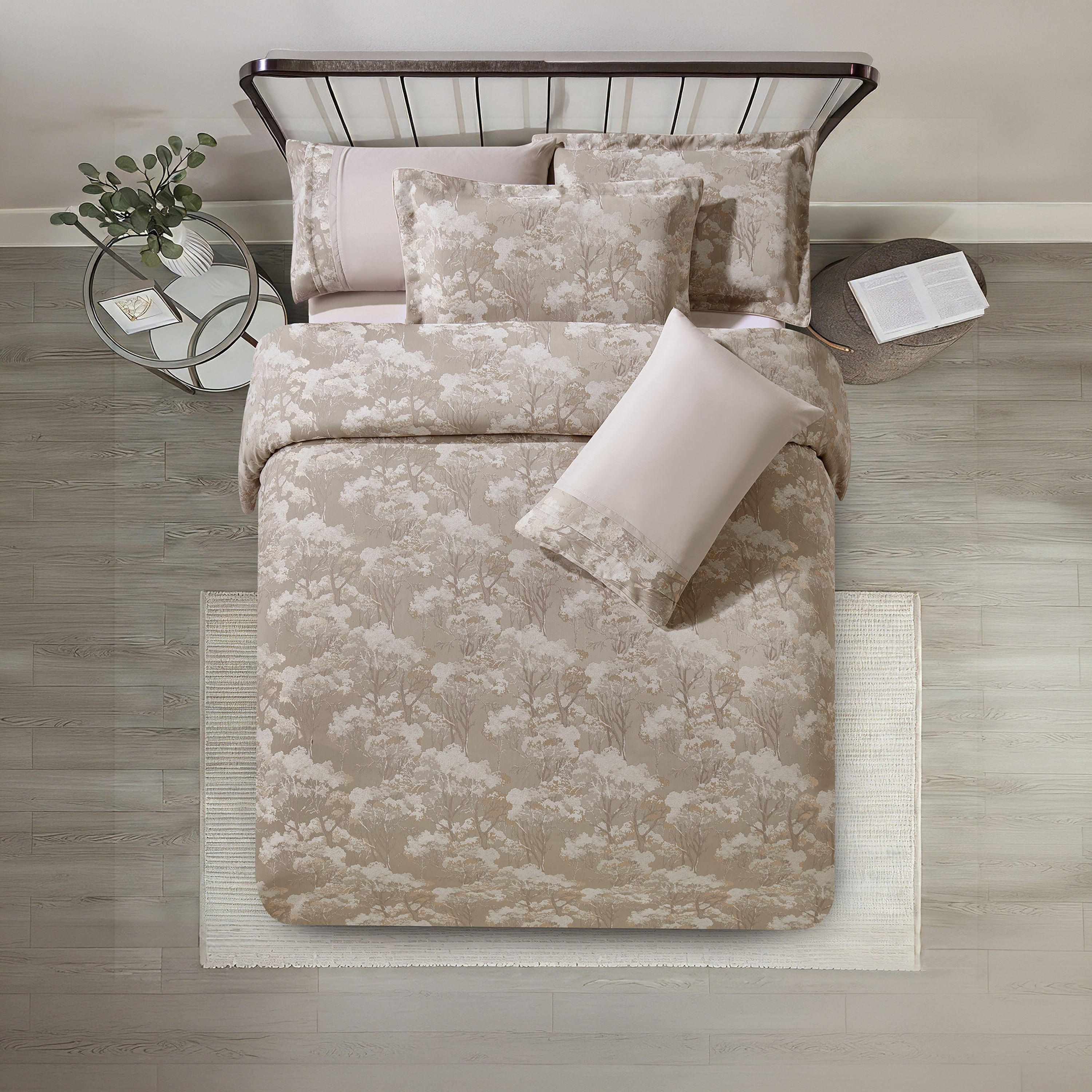 Lifestyle Chenille Super King Floral Printed All Season 6 Piece Comforter Set - 260x240cms-household-bedding-comfortersandbedspreads-comforters-image-2