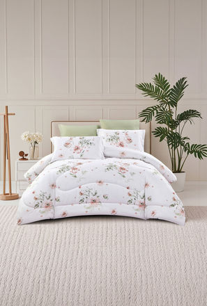 Lifestyle Super King Floral Print 6 Piece Reversible Comforter Set - 260x240cms-household-image-1