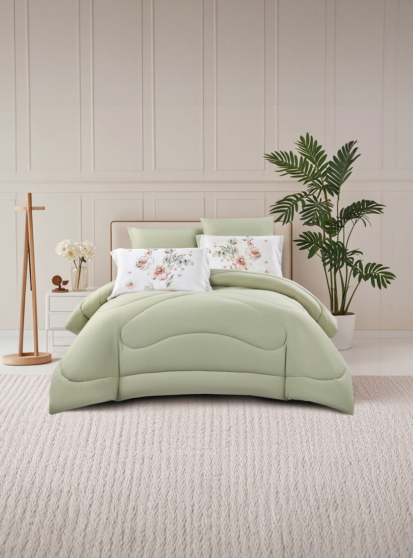 Lifestyle Super King Floral Print 6 Piece Reversible Comforter Set - 260x240cms-household-bedding-comfortersandbedspreads-comforters-image-2