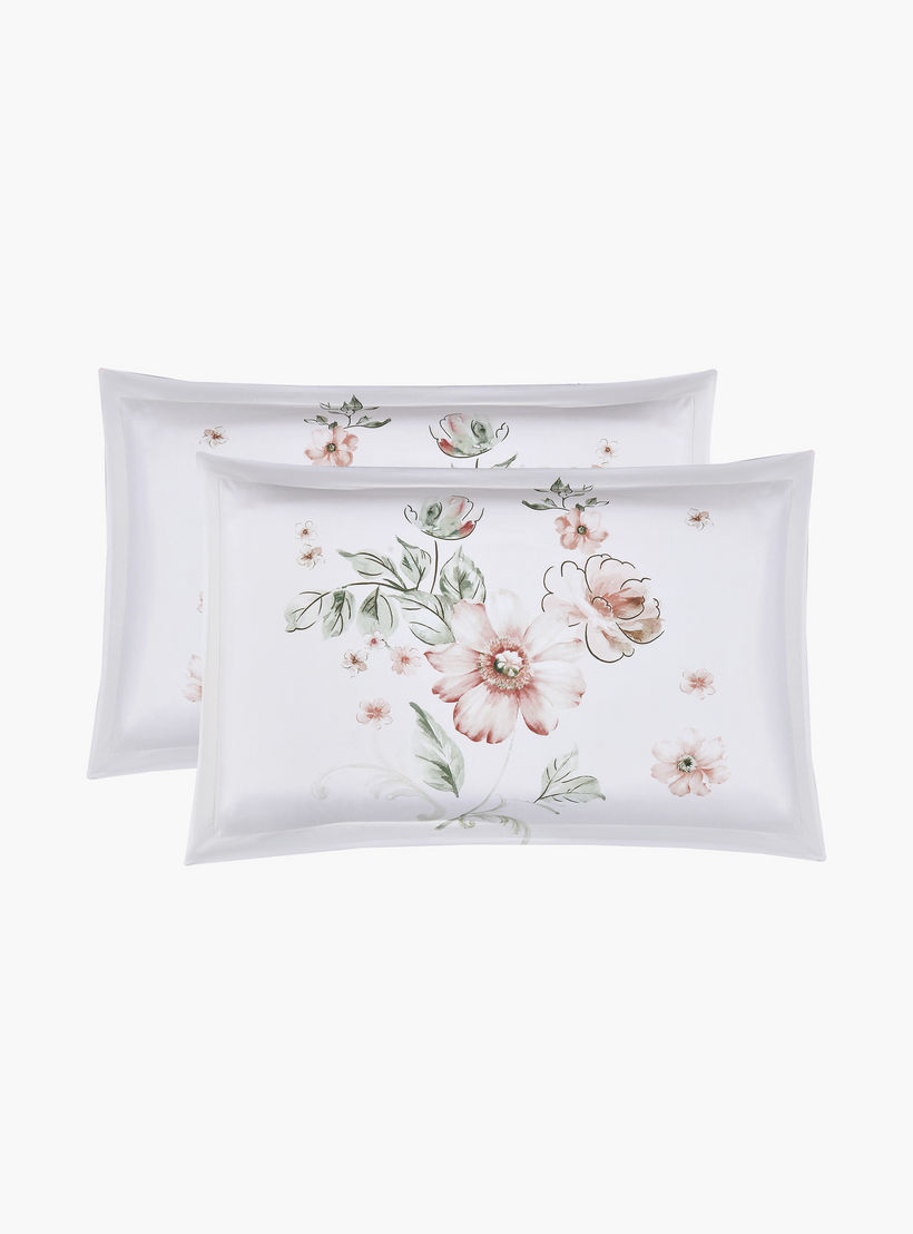 Lifestyle Super King Floral Print 6 Piece Reversible Comforter Set - 260x240cms-household-bedding-comfortersandbedspreads-comforters-image-4