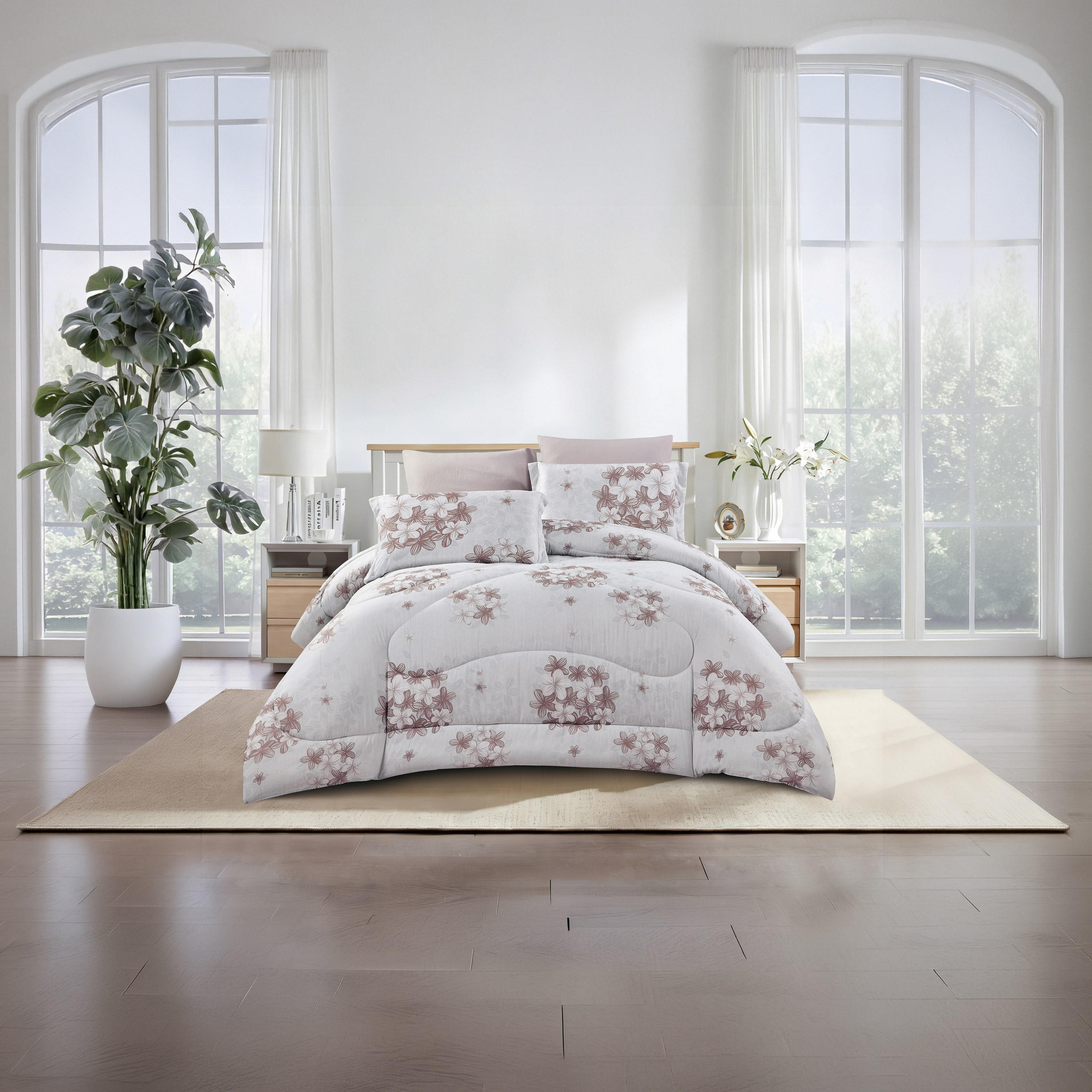 طقم لحاف قابل للعكس مكون من 6 قطع بنقشة زهور، مقاس سوبر كينج - 260×240 سم-household-bedding-comfortersandbedspreads-comforters-image-8