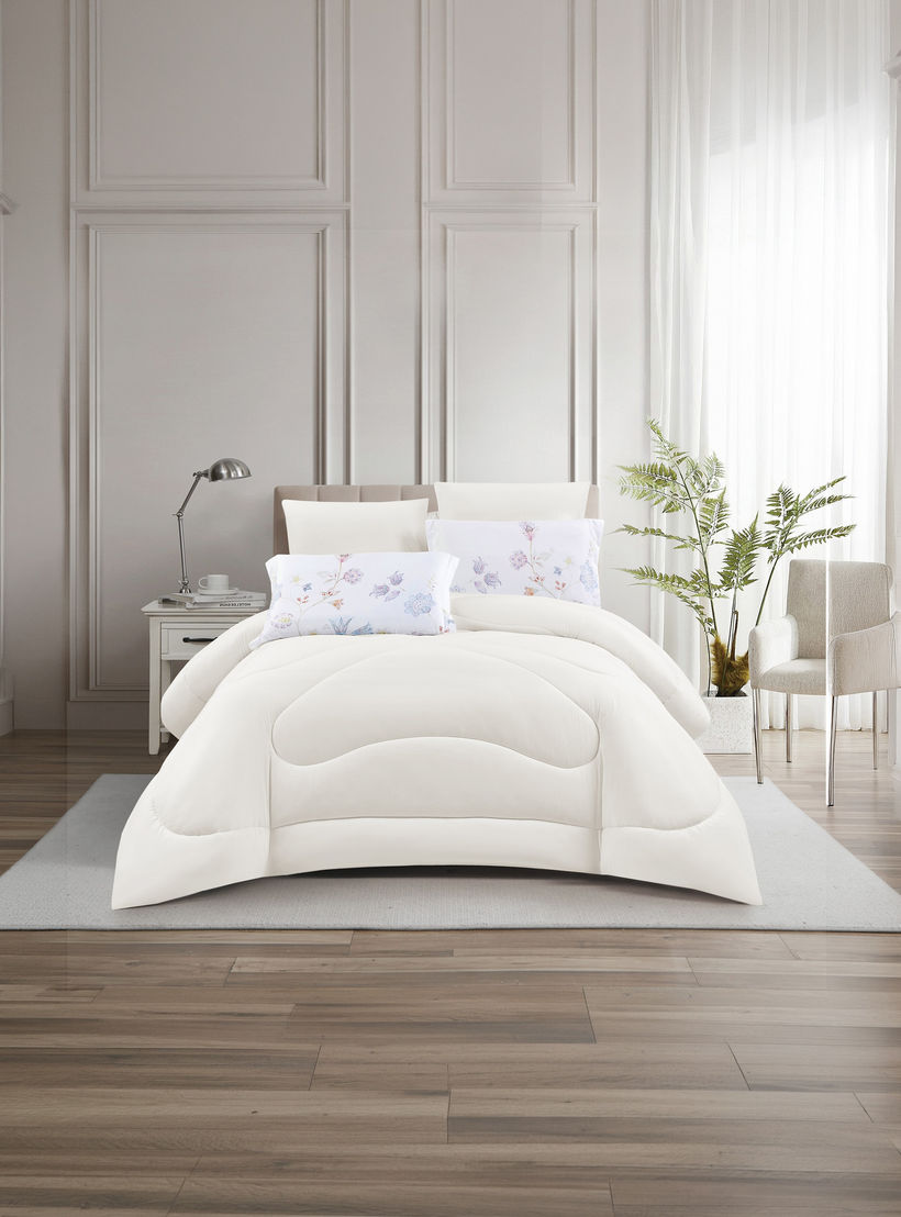 Lifestyle Super King Floral Print 6 Piece Reversible Comforter Set - 260x240cms-household-bedding-comfortersandbedspreads-comforters-image-2