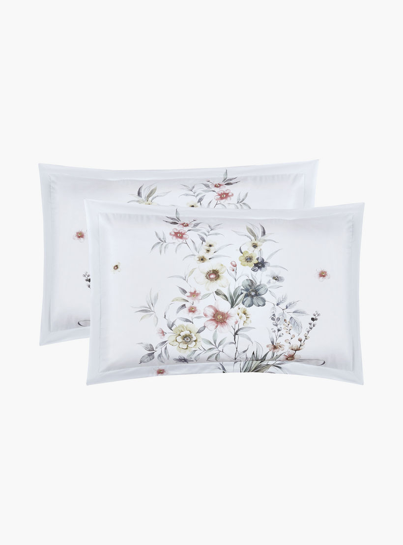 طقم لحاف قابل للعكس مكون من 6 قطع بنقشة زهور، مقاس سوبر كينج - 260×240 سم-household-bedding-comfortersandbedspreads-comforters-image-4