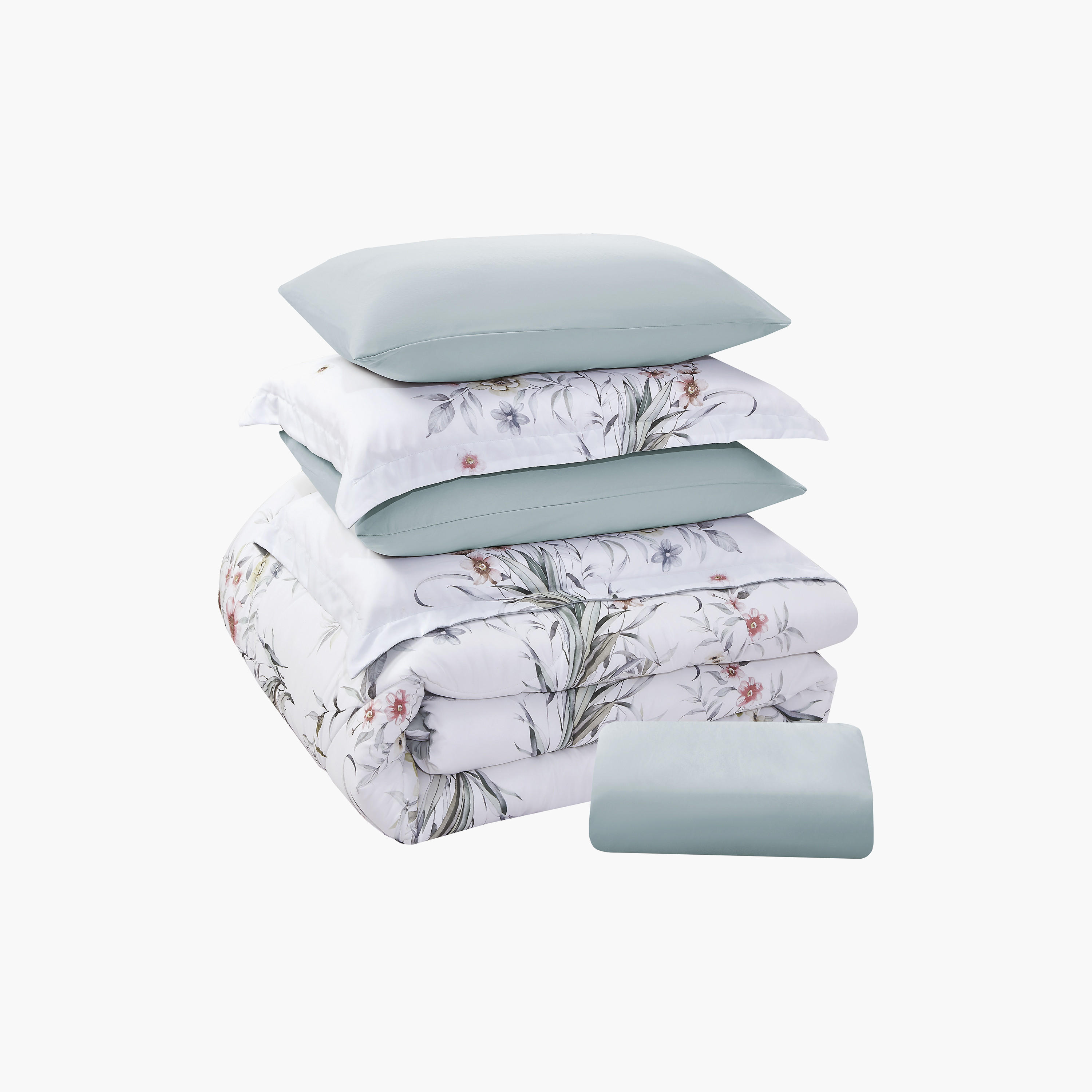 طقم لحاف قابل للعكس مكون من 6 قطع بنقشة زهور، مقاس سوبر كينج - 260×240 سم-household-bedding-comfortersandbedspreads-comforters-image-7