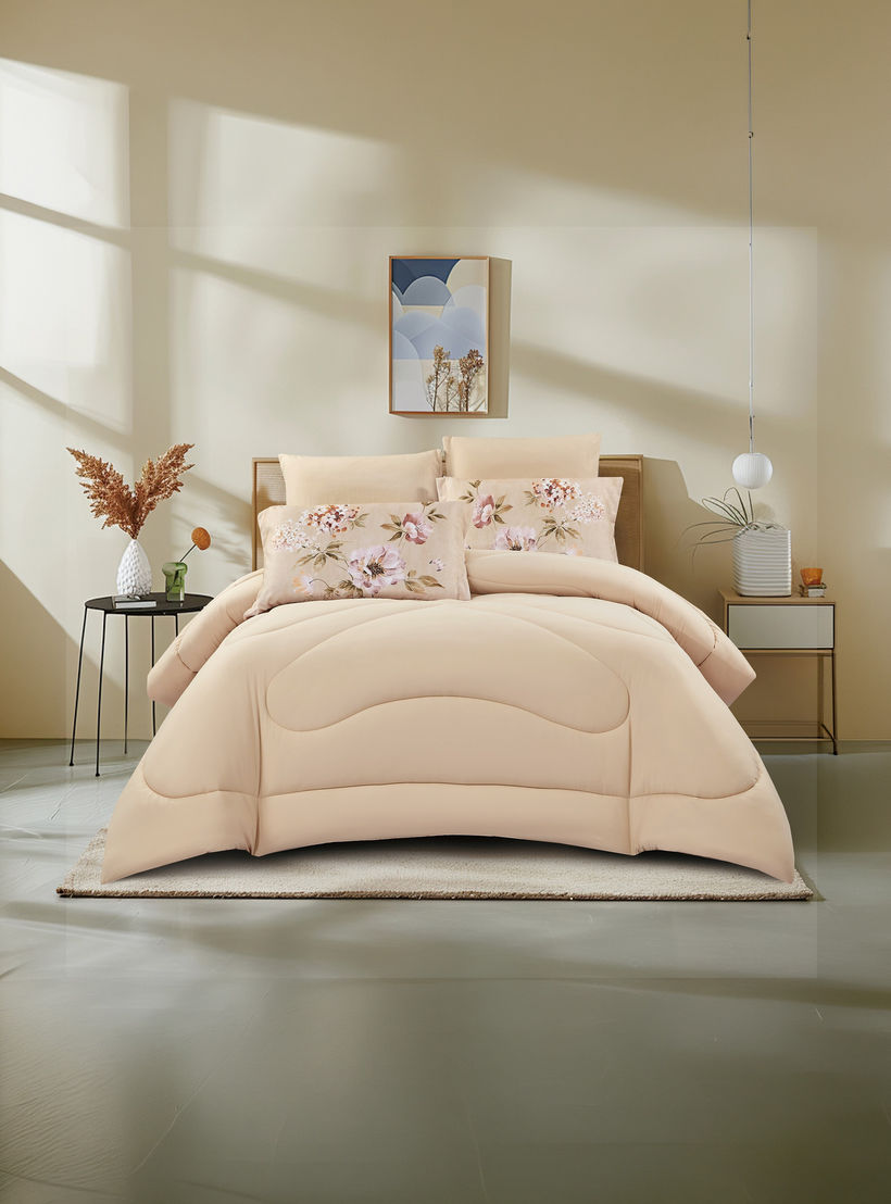 طقم لحاف قابل للعكس مكون من 6 قطع بنقشة زهور، مقاس سوبر كينج - 260×240 سم-household-bedding-comfortersandbedspreads-comforters-image-2