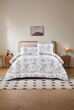 Lifestyle Super King Floral Print 6 Piece Reversible Comforter Set - 260x240cms-household-image-1