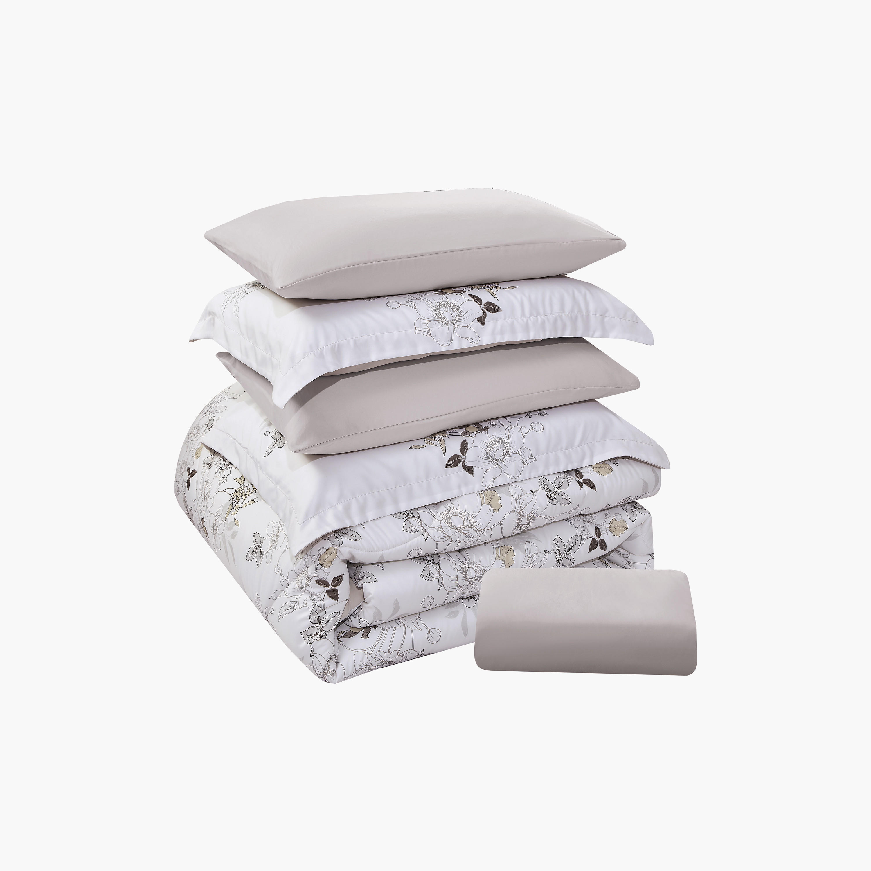 Lifestyle Super King Floral Print 6 Piece Reversible Comforter Set - 260x240cms-household-bedding-comfortersandbedspreads-comforters-image-14
