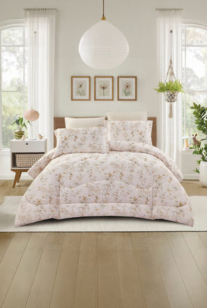 Lifestyle Super King Floral Print 6 Piece Reversible Comforter Set - 260x240cms-household-image-1