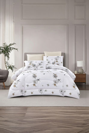 Lifestyle Super King Floral Print 6 Piece Reversible Comforter Set - 260x240cms-household-image-1