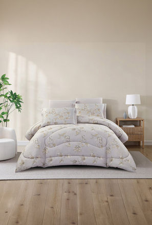 Lifestyle Super King Floral Print 6 Piece Reversible Comforter Set - 260x240cms-household-image-1