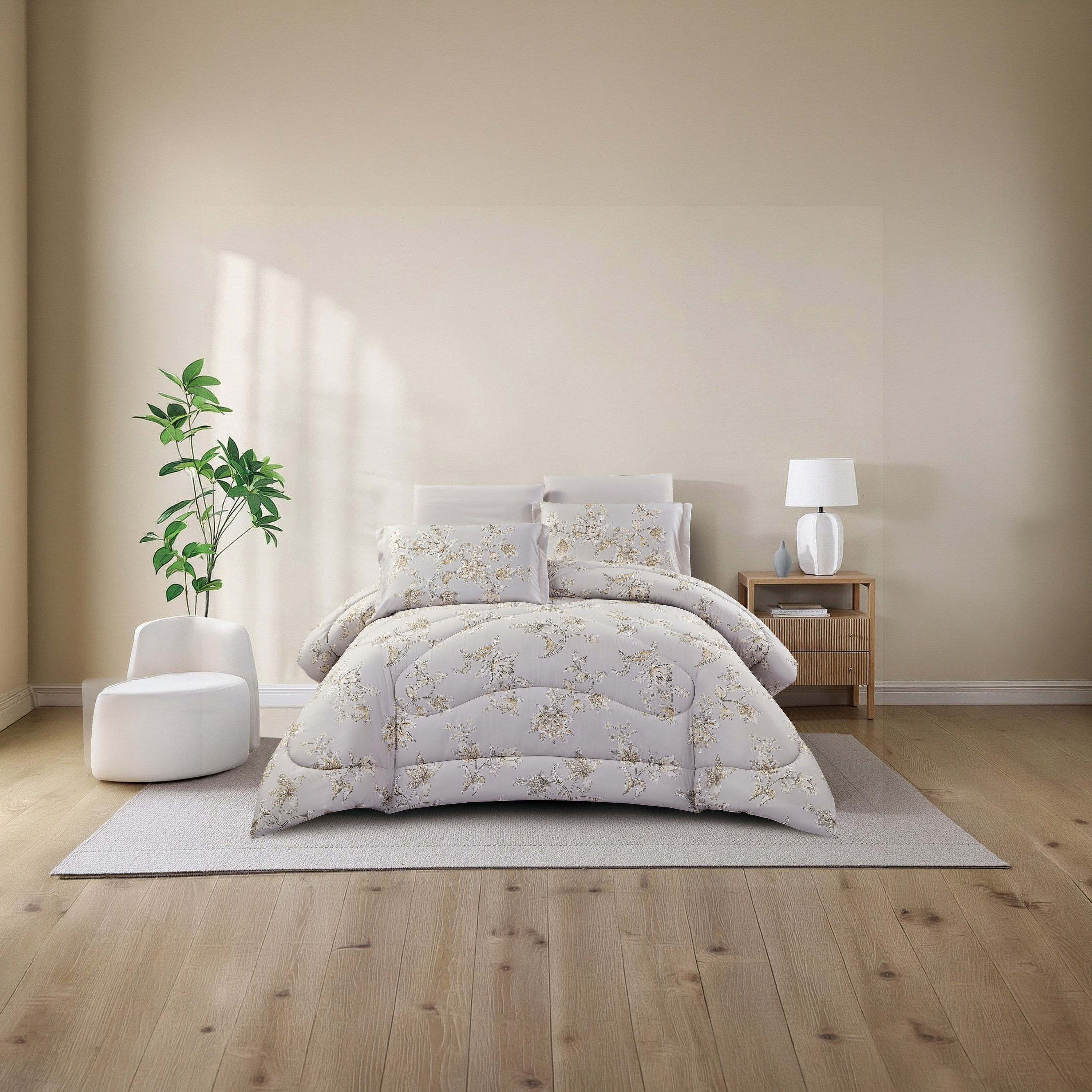 طقم لحاف قابل للعكس مكون من 6 قطع بنقشة زهور، مقاس سوبر كينج - 260×240 سم-household-bedding-comfortersandbedspreads-comforters-image-8