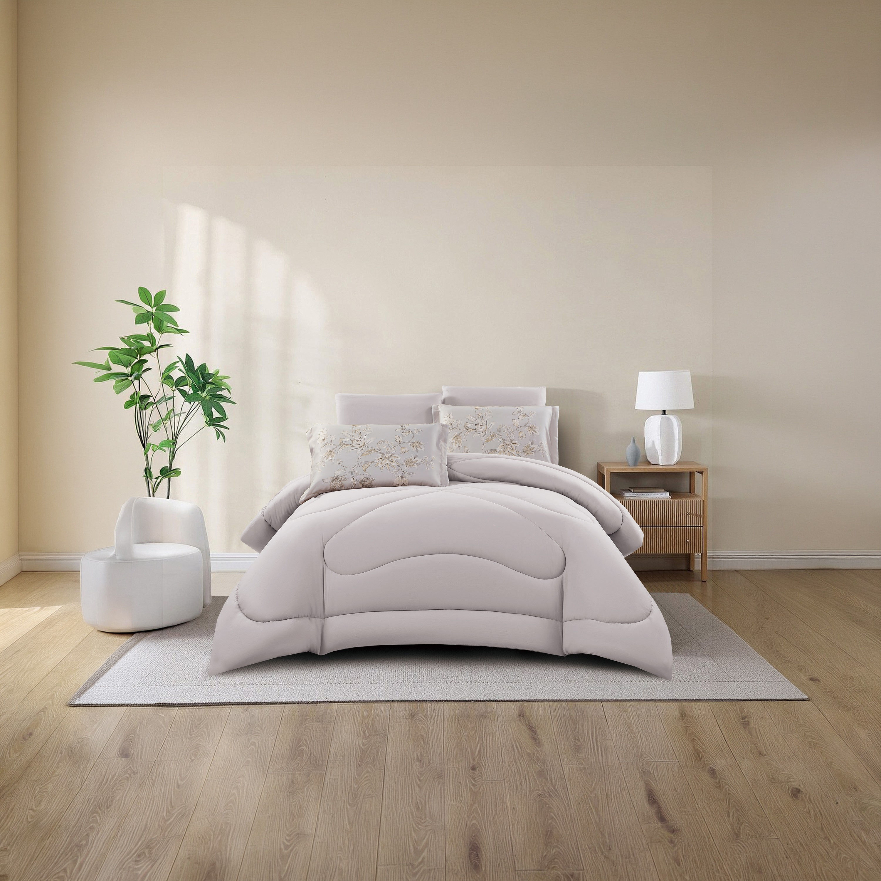طقم لحاف قابل للعكس مكون من 6 قطع بنقشة زهور، مقاس سوبر كينج - 260×240 سم-household-bedding-comfortersandbedspreads-comforters-image-9