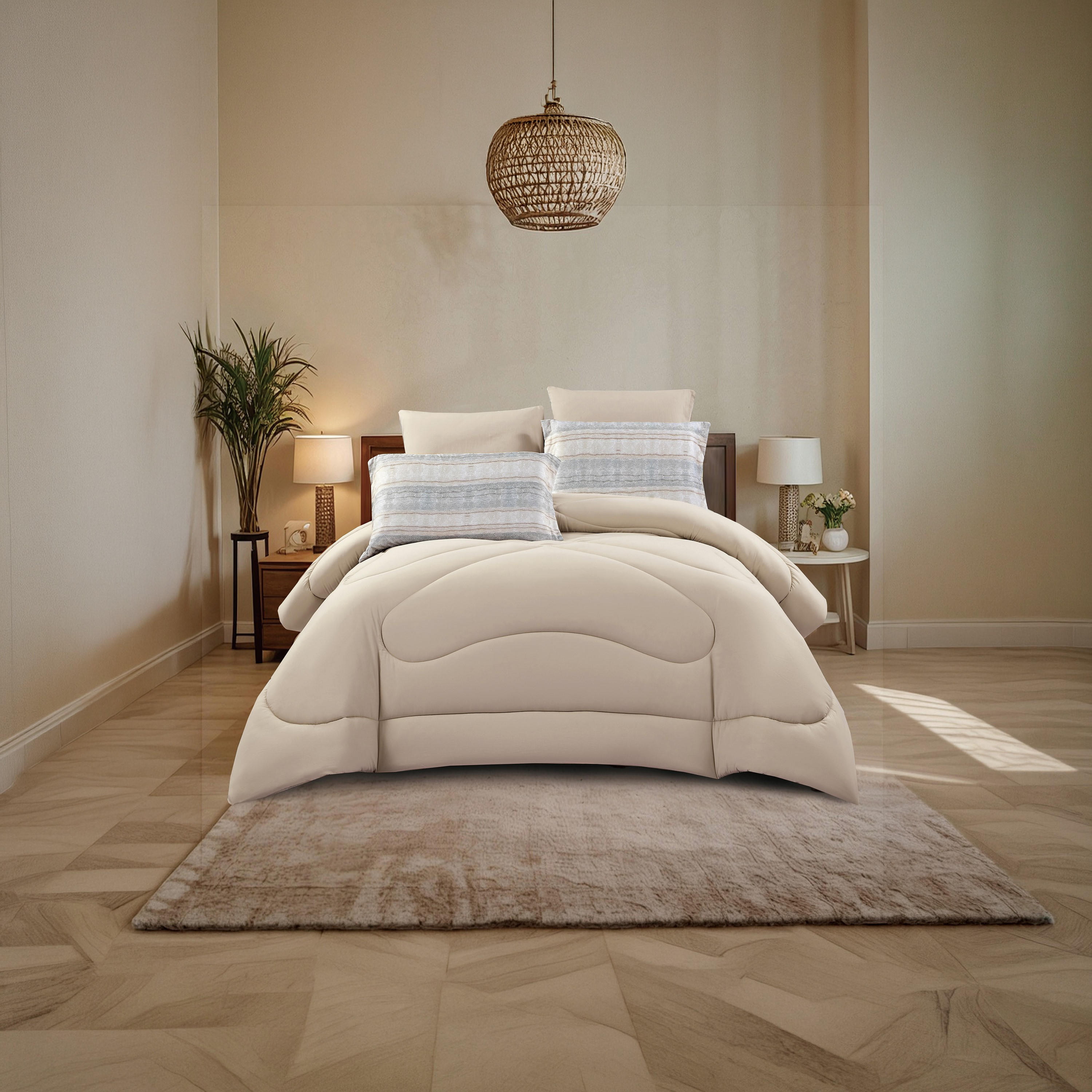 طقم لحاف مطبوع قابل للعكس مكون من 6 قطع بحجم سوبر كينج - 260 × 240 سم-household-bedding-comfortersandbedspreads-comforters-image-2