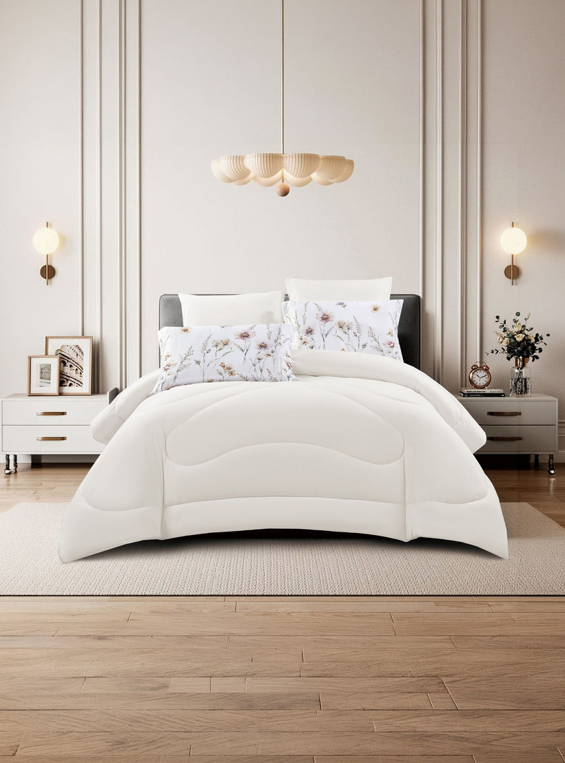 طقم لحاف قابل للعكس مكون من 6 قطع بنقشة زهور، مقاس سوبر كينج - 260×240 سم-household-bedding-comfortersandbedspreads-comforters-image-2