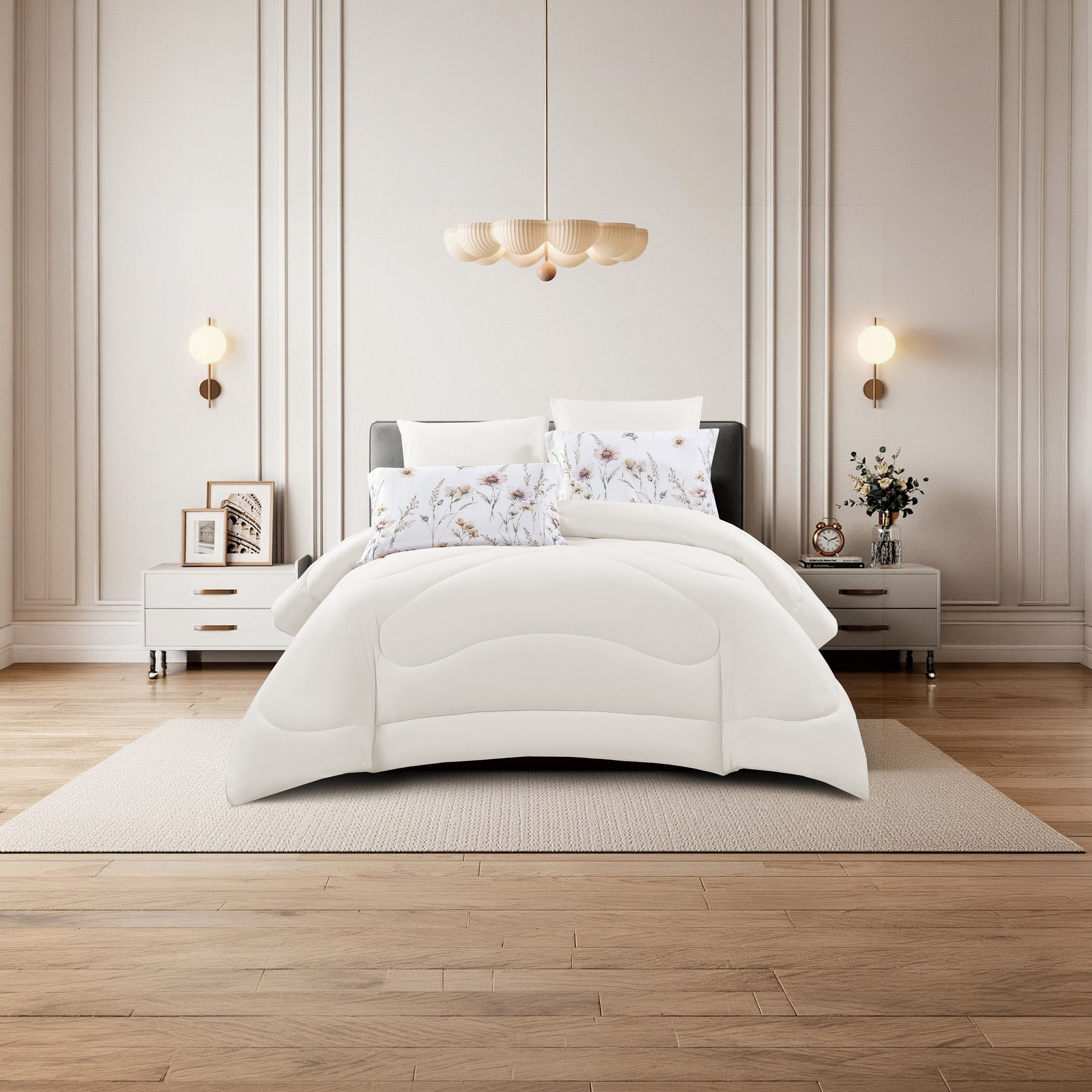طقم لحاف قابل للعكس مكون من 6 قطع بنقشة زهور، مقاس سوبر كينج - 260×240 سم-household-bedding-comfortersandbedspreads-comforters-image-16