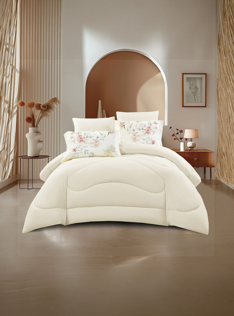 طقم لحاف قابل للعكس مكون من 6 قطع بنقشة زهور، مقاس سوبر كينج - 260×240 سم-household-bedding-comfortersandbedspreads-comforters-image-2