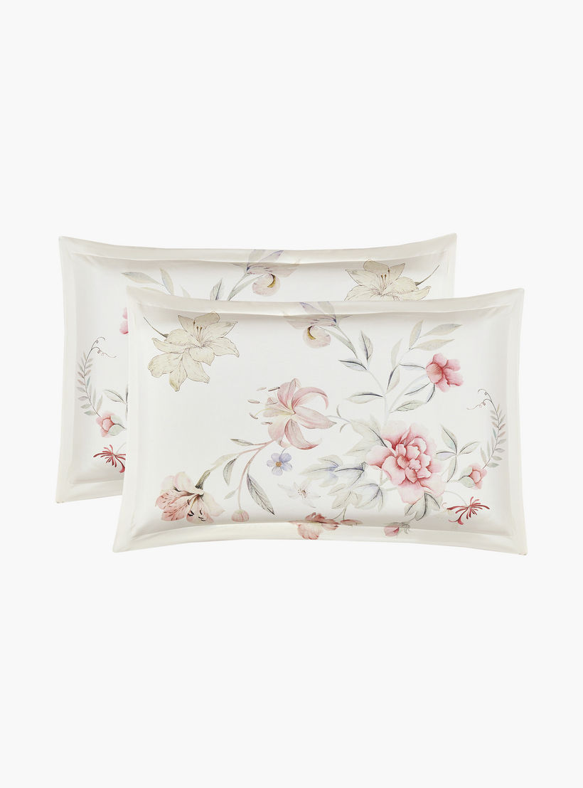 طقم لحاف قابل للعكس مكون من 6 قطع بنقشة زهور، مقاس سوبر كينج - 260×240 سم-household-bedding-comfortersandbedspreads-comforters-image-4