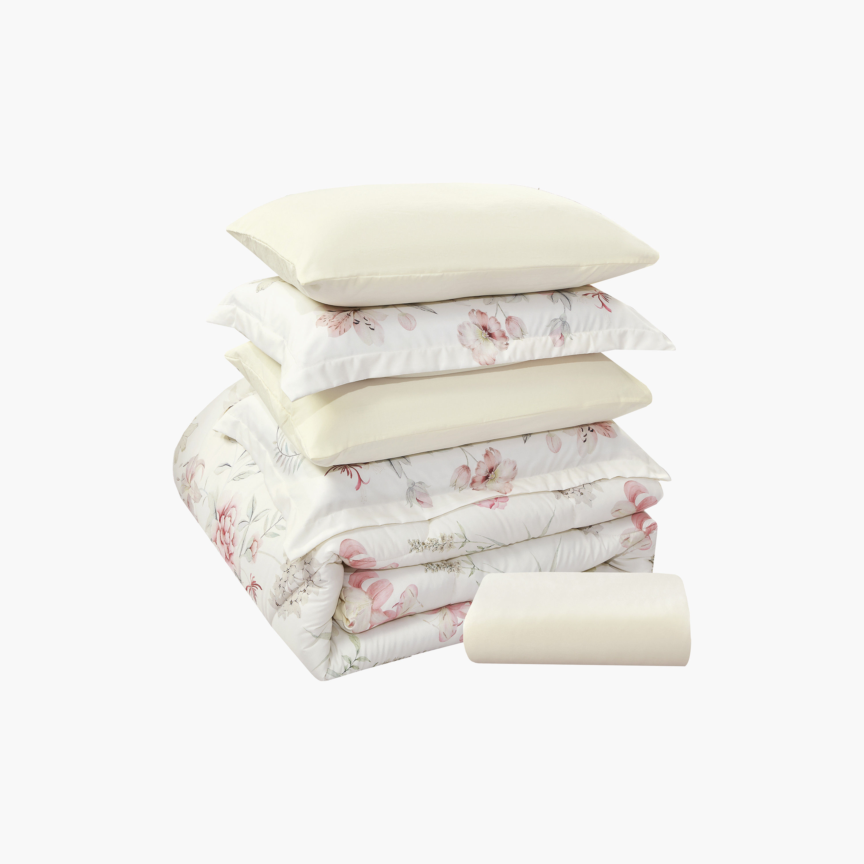 طقم لحاف قابل للعكس مكون من 6 قطع بنقشة زهور، مقاس سوبر كينج - 260×240 سم-household-bedding-comfortersandbedspreads-comforters-image-28