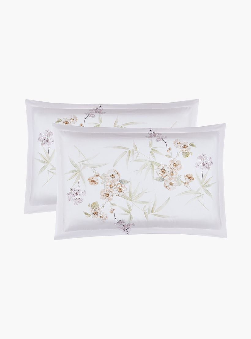 طقم لحاف قابل للعكس مكون من 6 قطع بنقشة زهور، مقاس سوبر كينج - 260×240 سم-household-bedding-comfortersandbedspreads-comforters-image-4