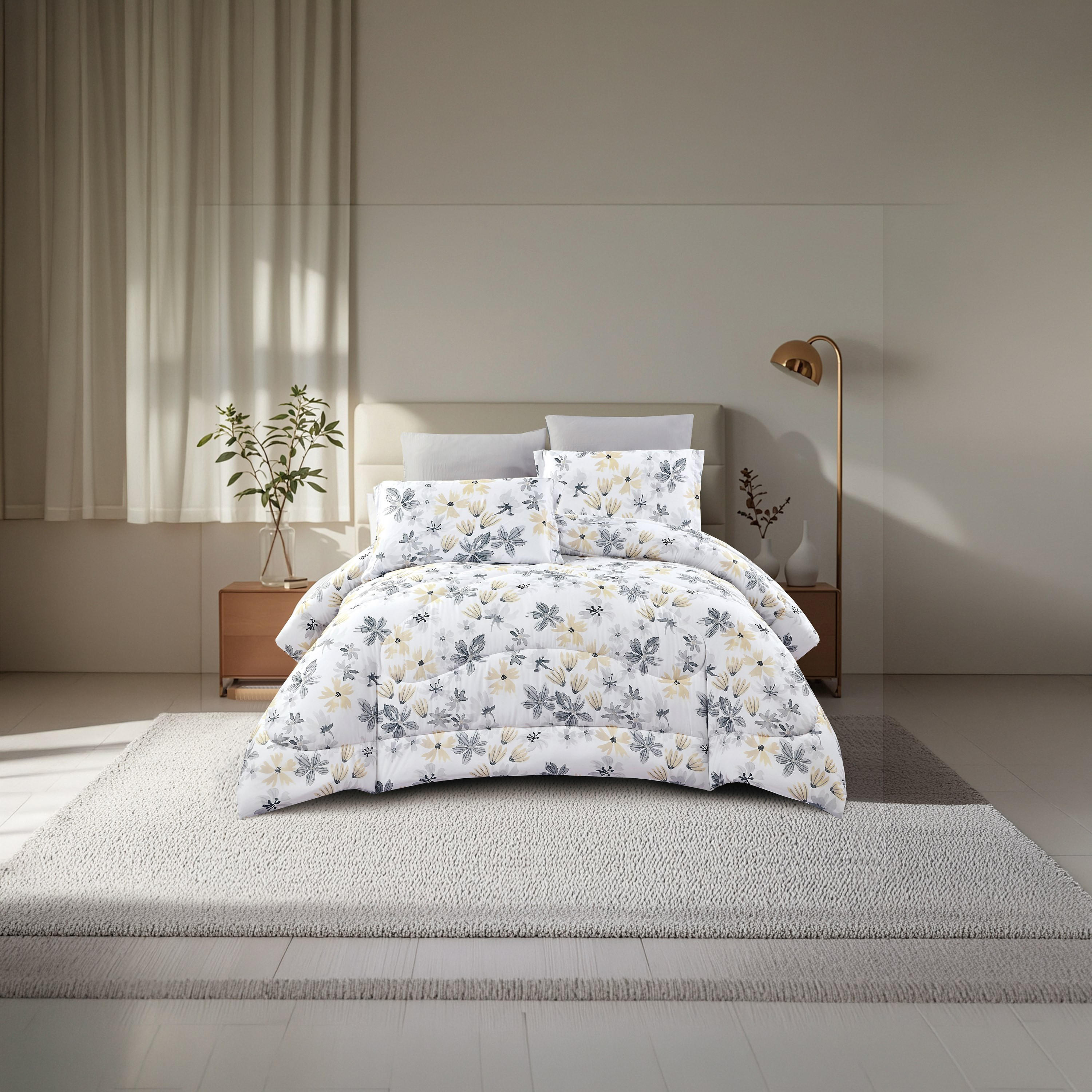 طقم لحاف قابل للعكس مكون من 6 قطع بنقشة زهور، مقاس سوبر كينج - 260×240 سم-household-bedding-comfortersandbedspreads-comforters-image-15