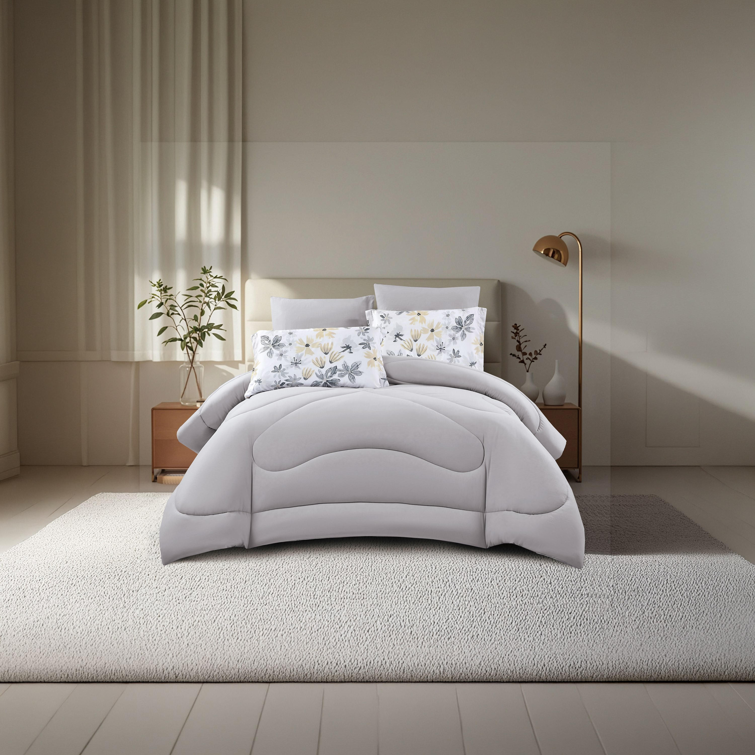 طقم لحاف قابل للعكس مكون من 6 قطع بنقشة زهور، مقاس سوبر كينج - 260×240 سم-household-bedding-comfortersandbedspreads-comforters-image-16