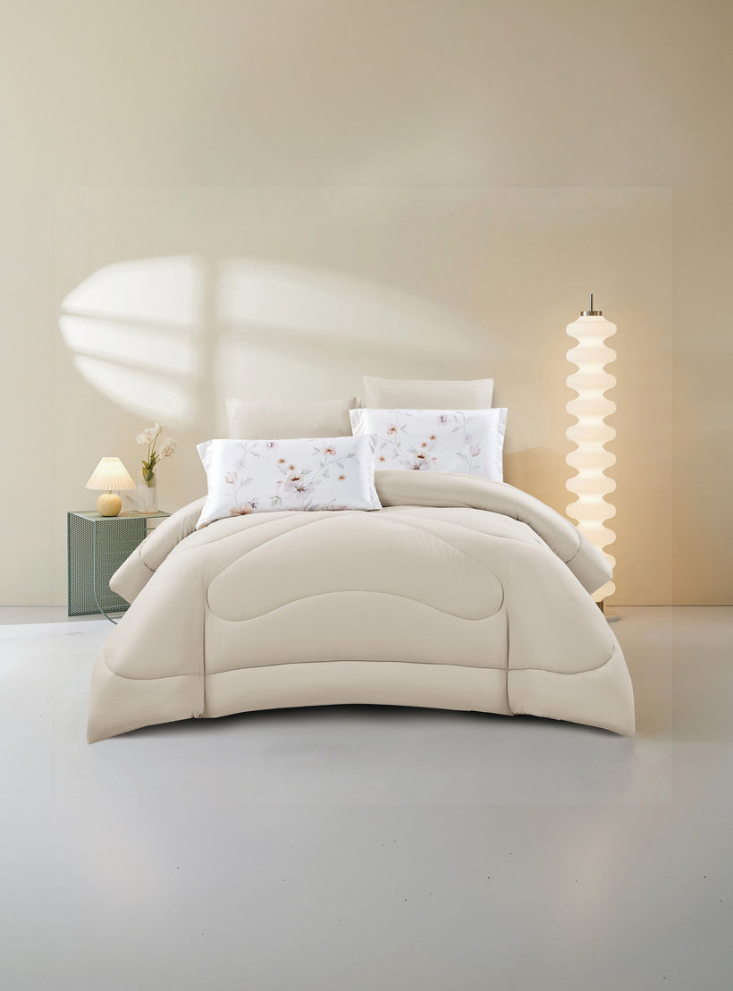 طقم لحاف قابل للعكس مكون من 6 قطع بنقشة زهور، مقاس سوبر كينج - 260×240 سم-household-bedding-comfortersandbedspreads-comforters-image-2