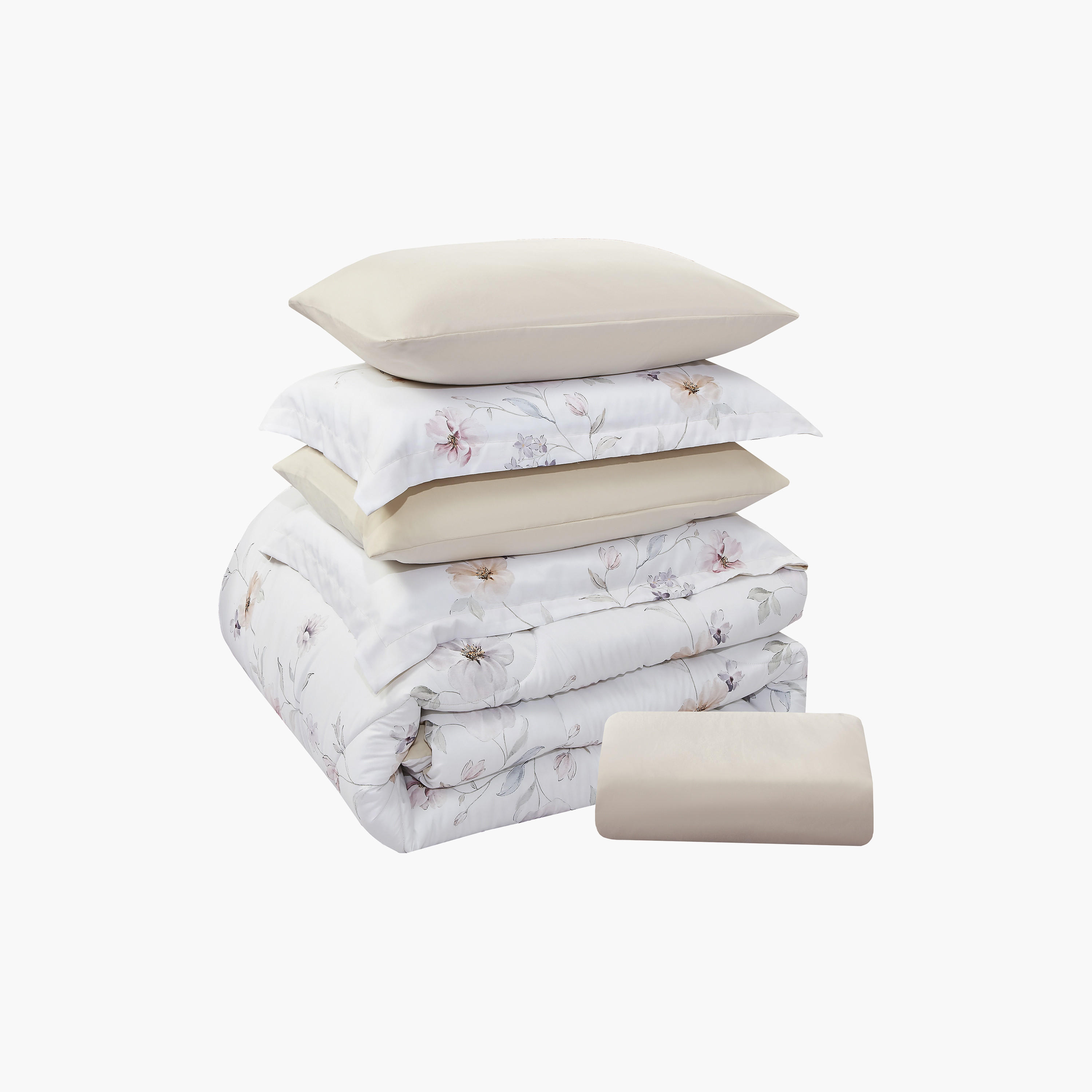 طقم لحاف قابل للعكس مكون من 6 قطع بنقشة زهور، مقاس سوبر كينج - 260×240 سم-household-bedding-comfortersandbedspreads-comforters-image-7
