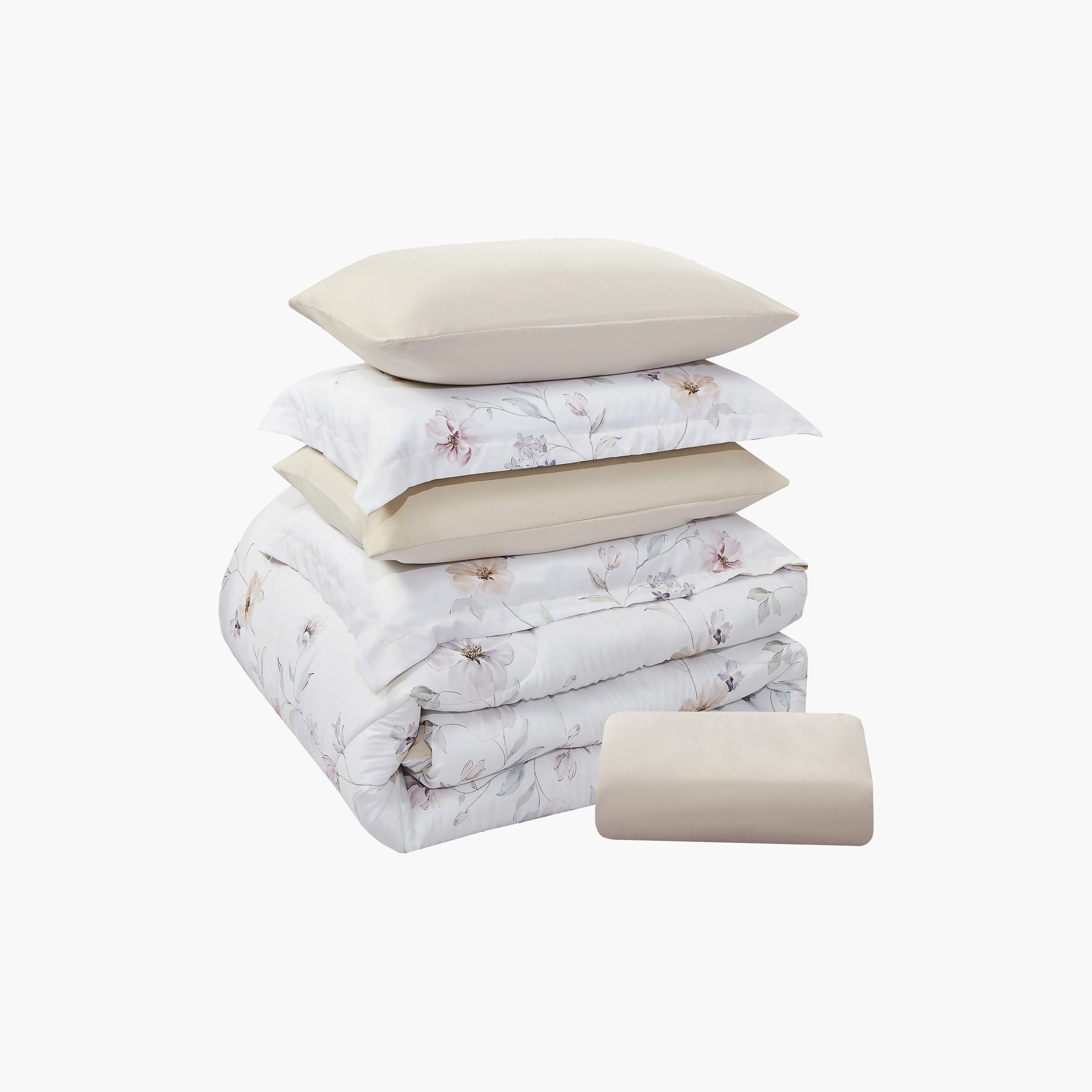 طقم لحاف قابل للعكس مكون من 6 قطع بنقشة زهور، مقاس سوبر كينج - 260×240 سم-household-bedding-comfortersandbedspreads-comforters-image-7