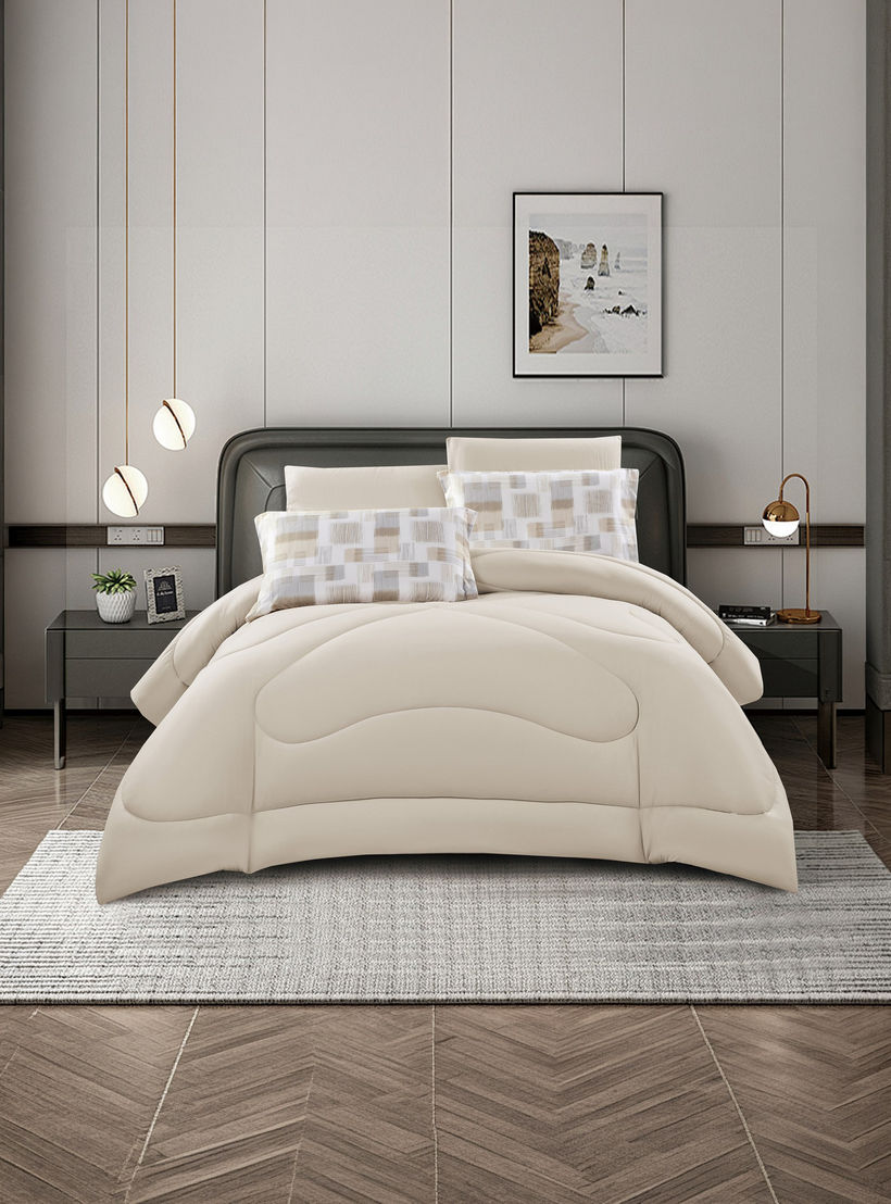طقم لحاف قابل للعكس من لايف ستايل، مقاس سوبر كينج، بتصميم هندسي، مكون من 6 قطع - 260 × 240 سم-household-bedding-comfortersandbedspreads-comforters-image-2