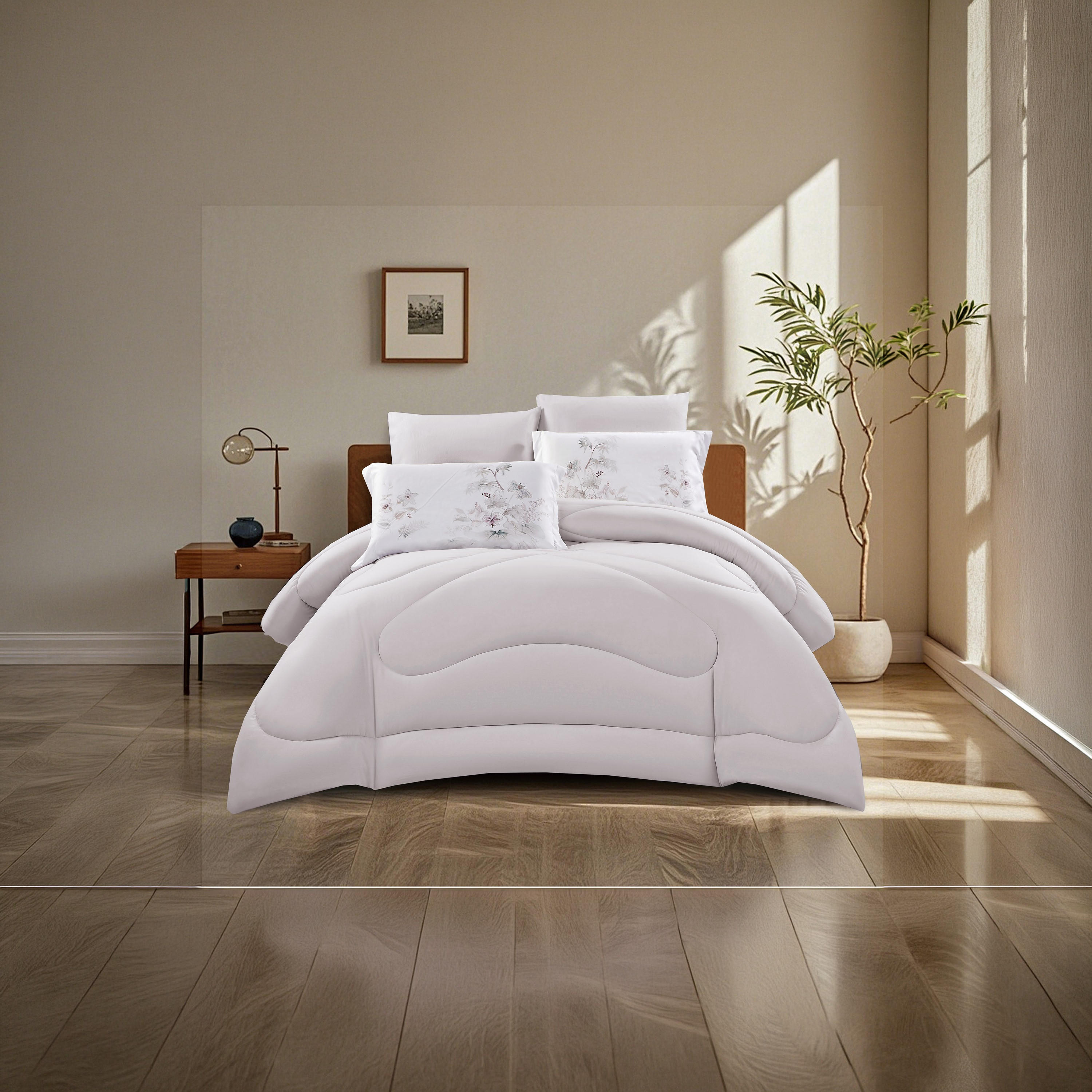 طقم لحاف قابل للعكس مكون من 6 قطع بنقشة زهور، مقاس سوبر كينج - 260×240 سم-household-bedding-comfortersandbedspreads-comforters-image-9
