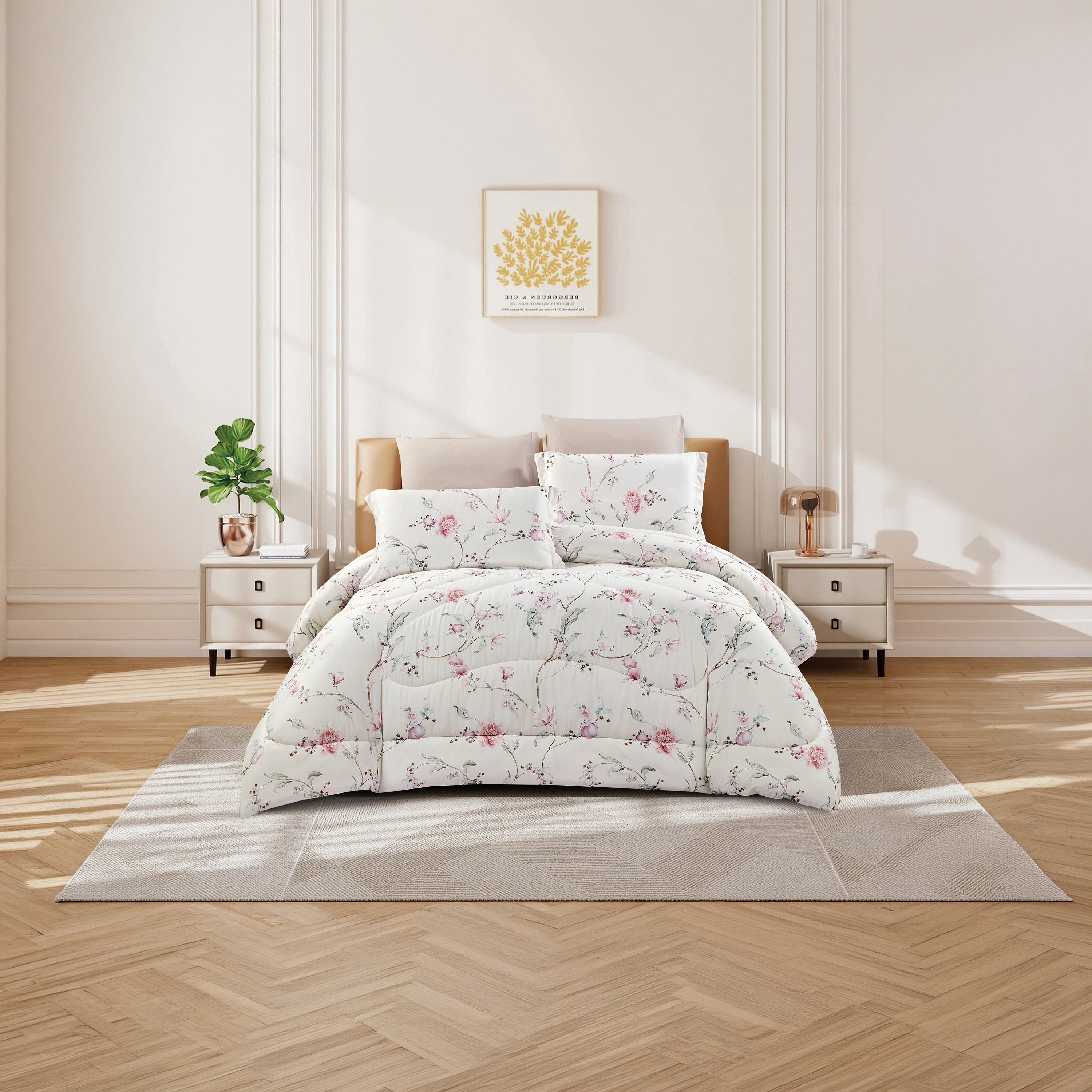 طقم لحاف قابل للعكس مكون من 6 قطع بنقشة زهور، مقاس سوبر كينج - 260×240 سم-household-bedding-comfortersandbedspreads-comforters-image-15