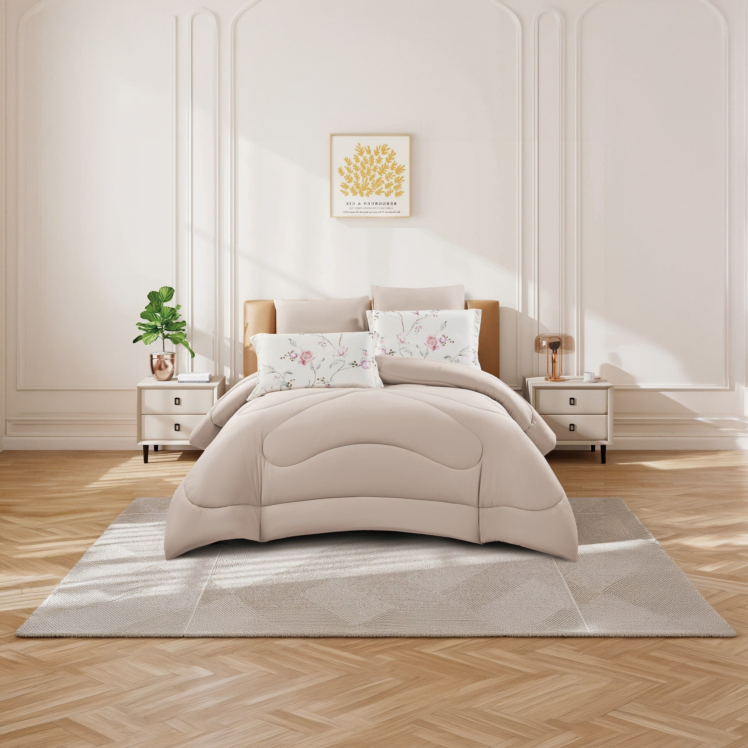طقم لحاف قابل للعكس مكون من 6 قطع بنقشة زهور، مقاس سوبر كينج - 260×240 سم-household-bedding-comfortersandbedspreads-comforters-image-16