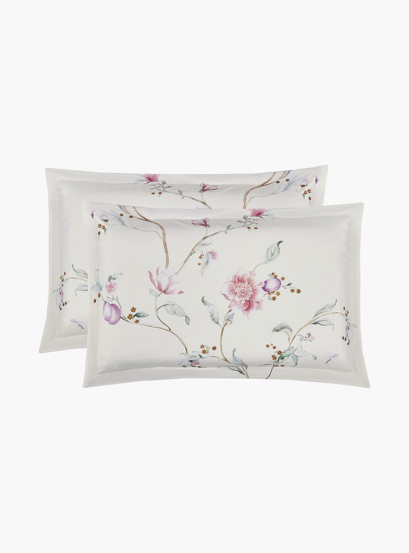 Lifestyle Super King Floral Print 6 Piece Reversible Comforter Set - 260x240cms-household-bedding-comfortersandbedspreads-comforters-image-4