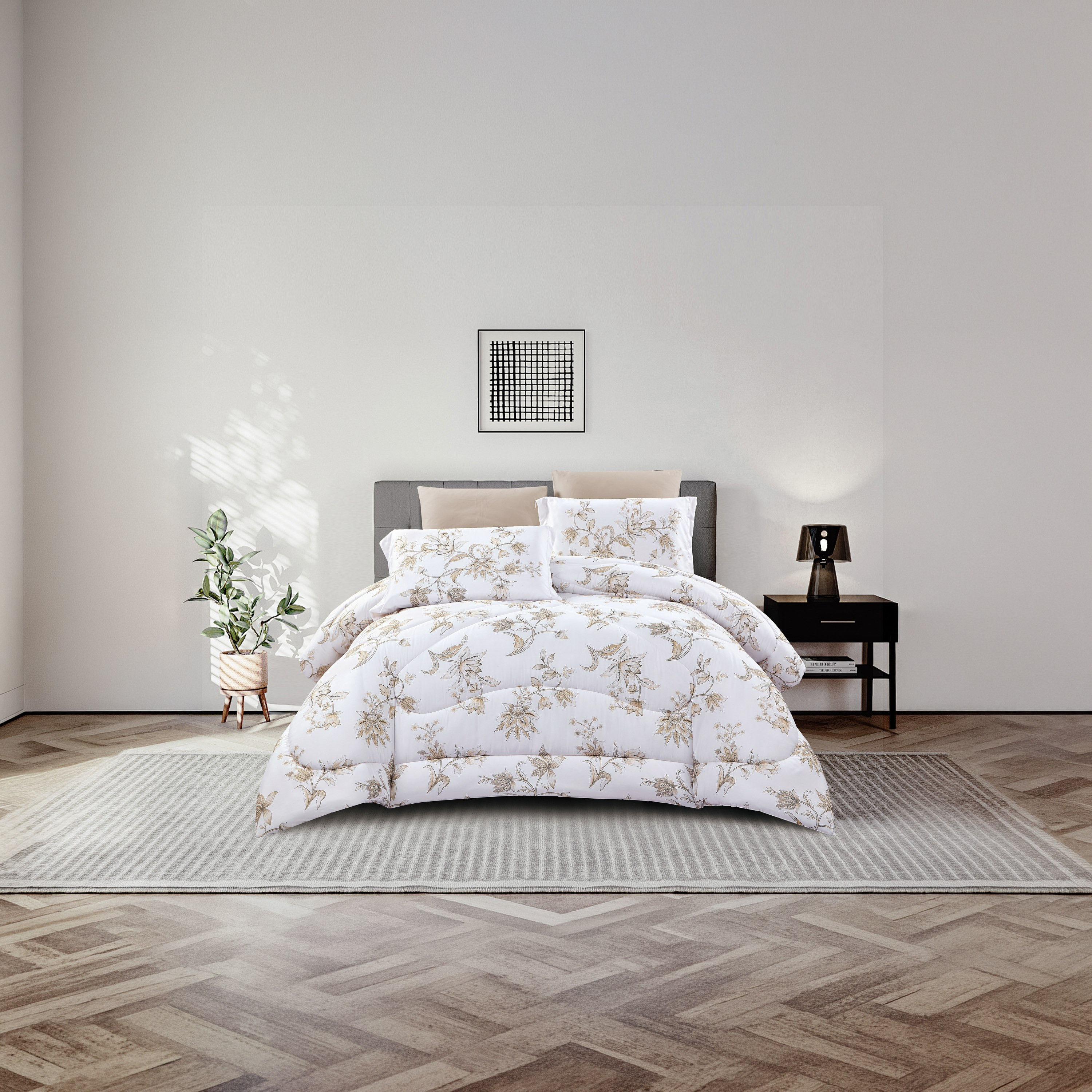 طقم لحاف قابل للعكس مكون من 6 قطع بنقشة زهور، مقاس سوبر كينج - 260×240 سم-household-bedding-comfortersandbedspreads-comforters-image-22